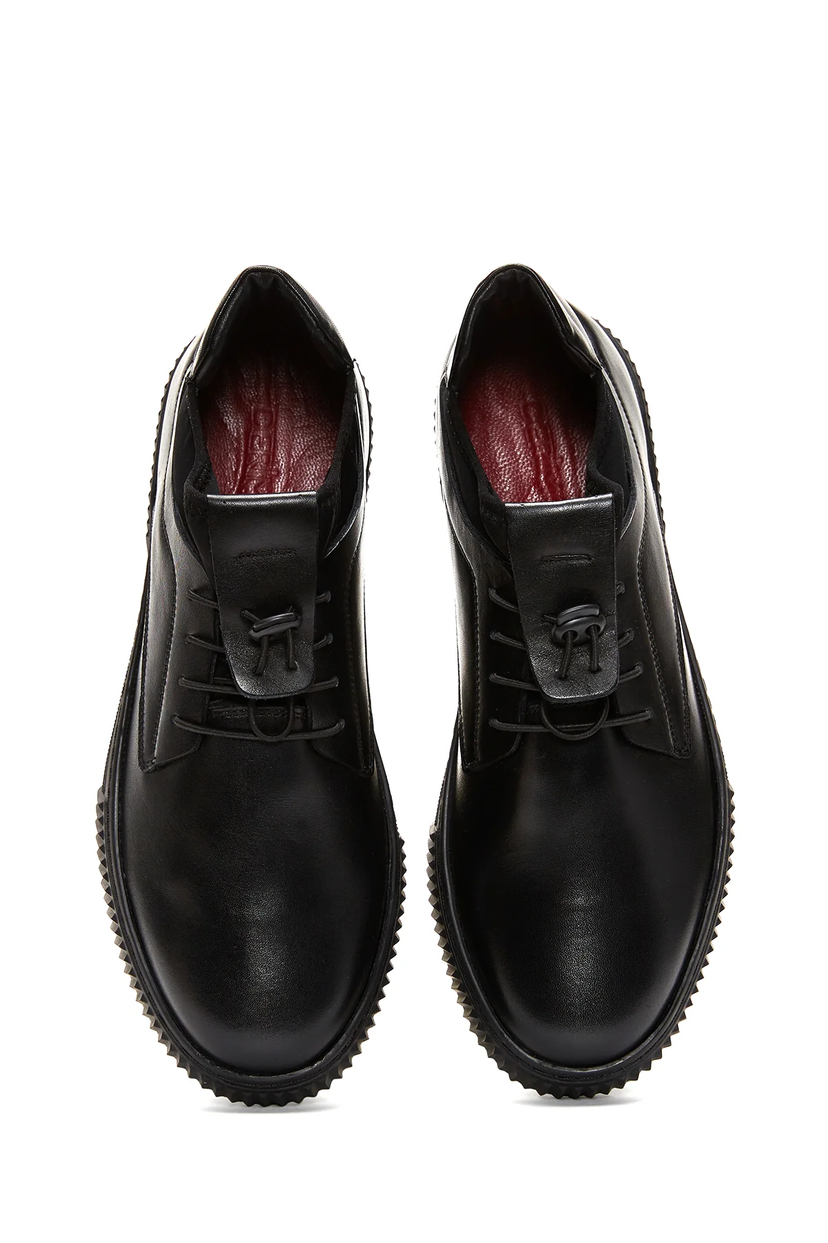 Erkek Siyah Deri Casual Sneaker - Image 6