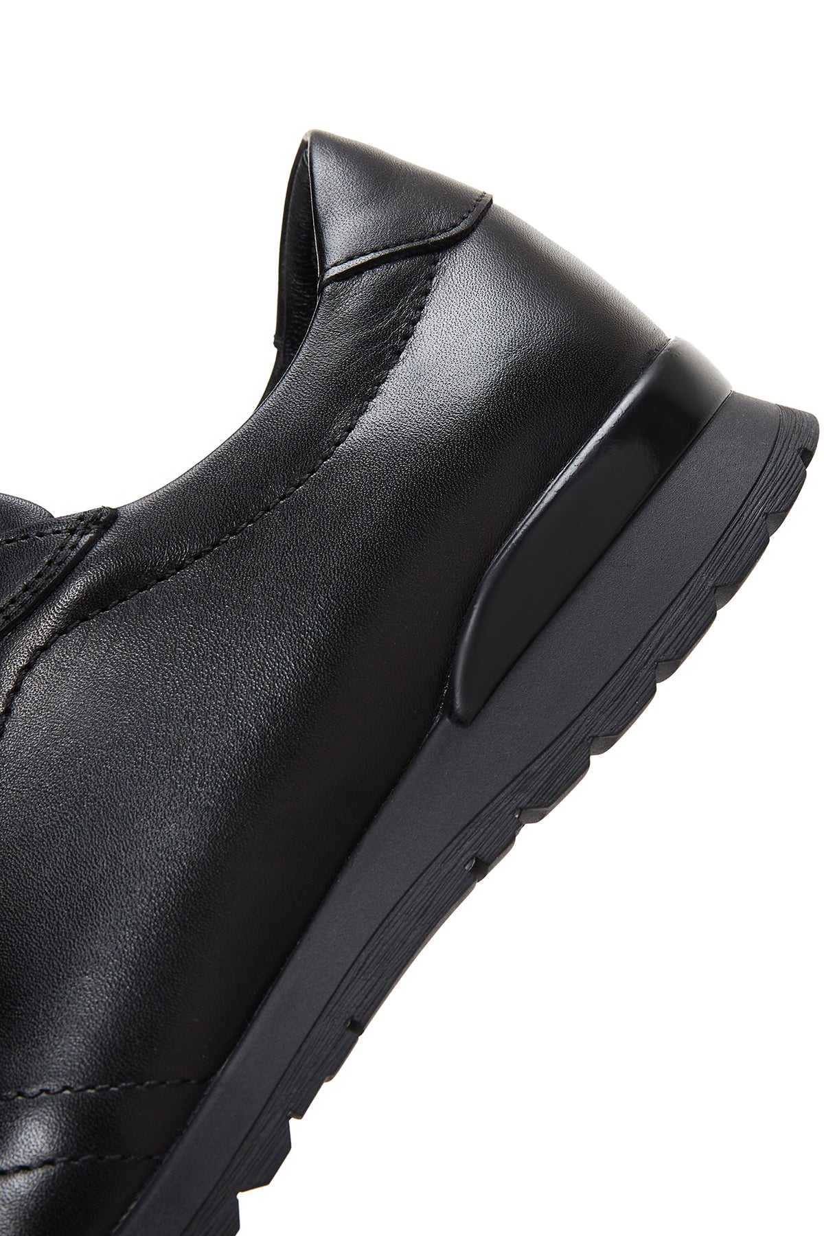 Erkek Siyah Deri Casual Sneaker - Image 6