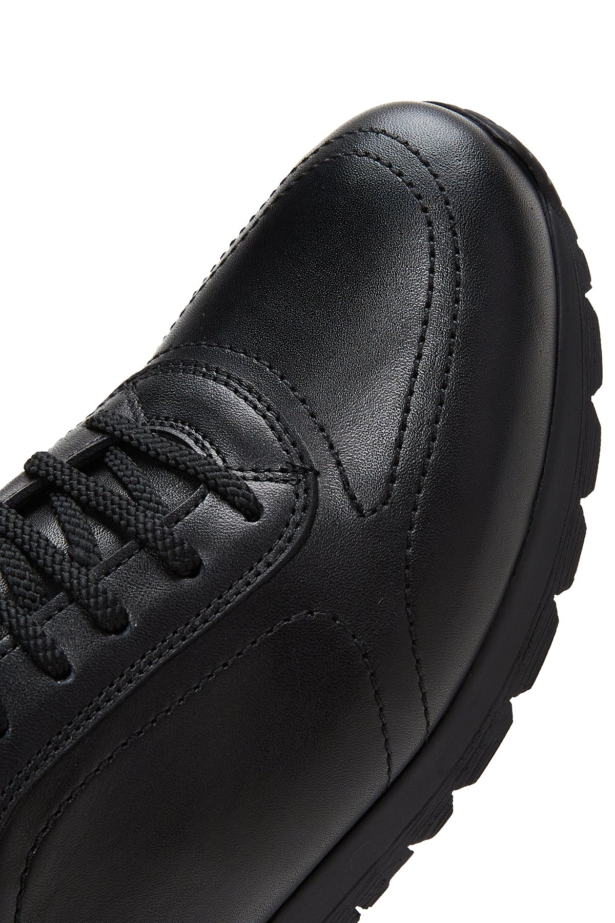 Erkek Siyah Deri Casual Sneaker - Image 7