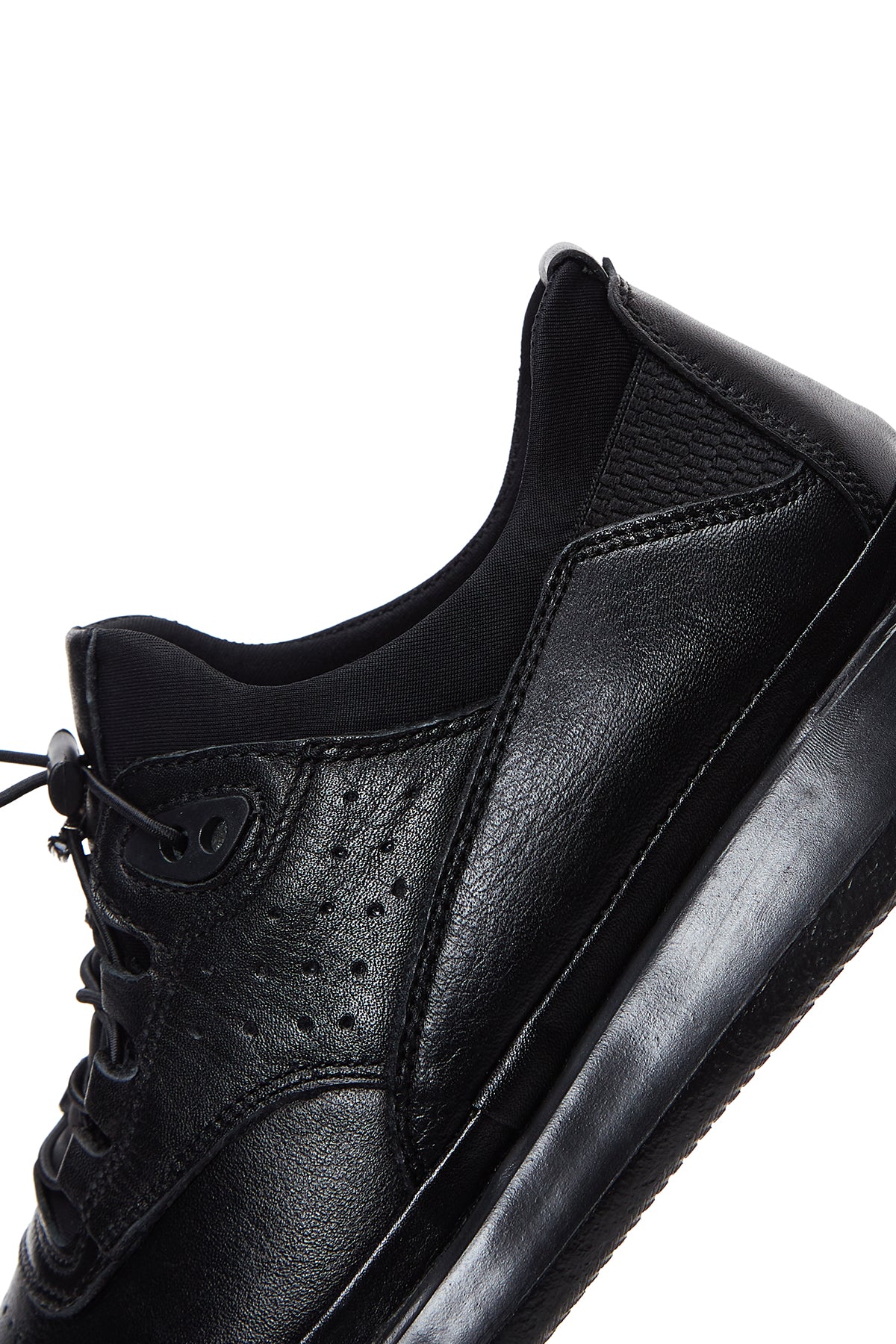 Erkek Siyah Deri Casual Sneaker - Image 8