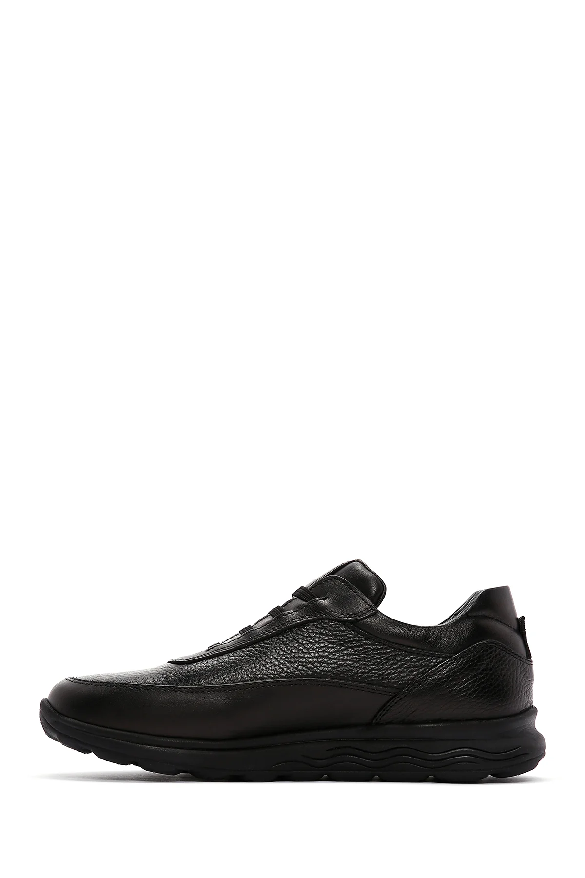 Erkek Siyah Deri Casual Sneaker - Image 2