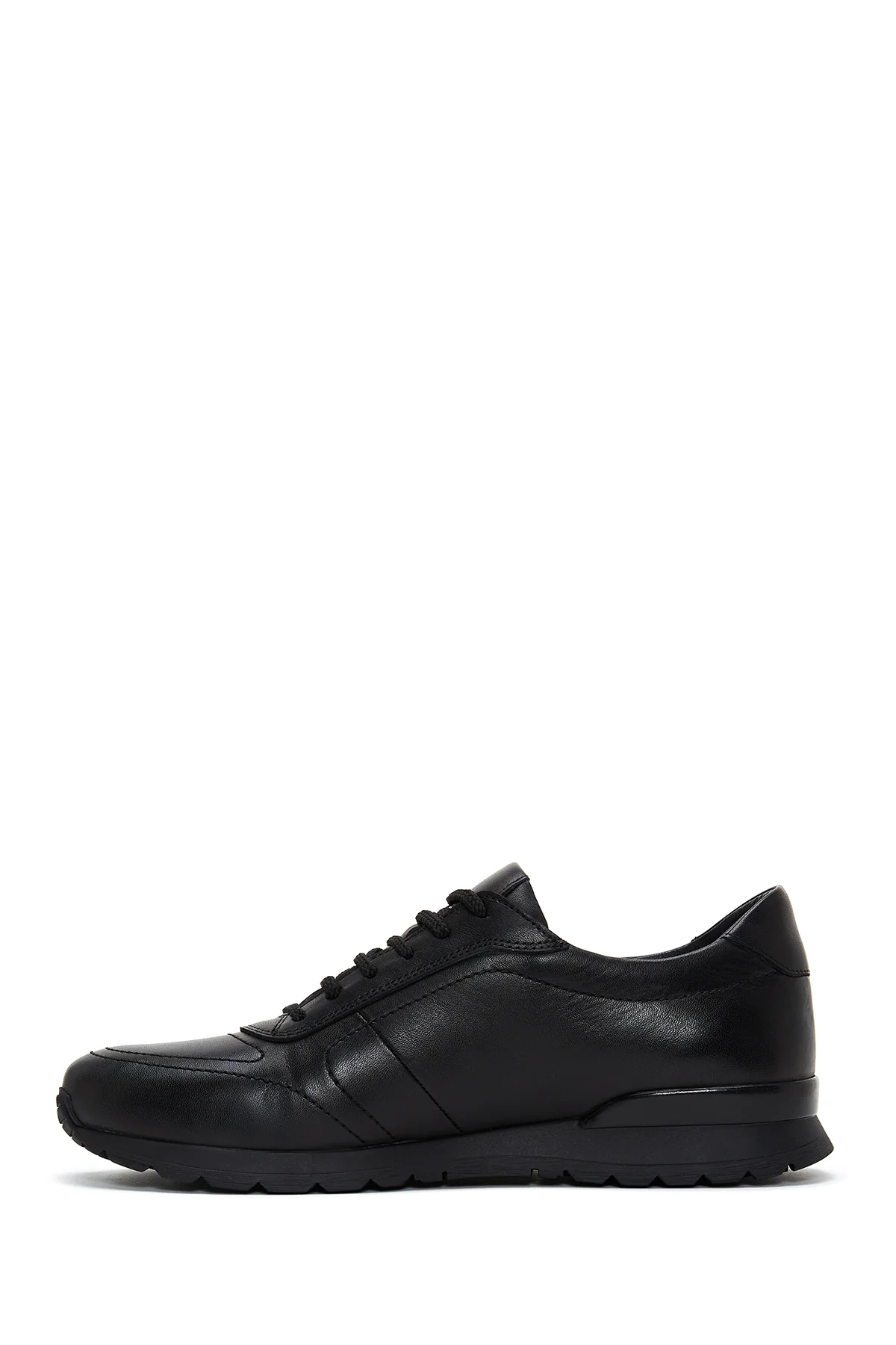 Erkek Siyah Deri Casual Sneaker - Image 2