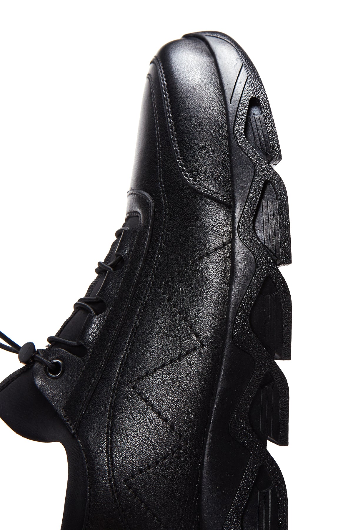 Erkek Siyah Deri Casual Sneaker - Image 7