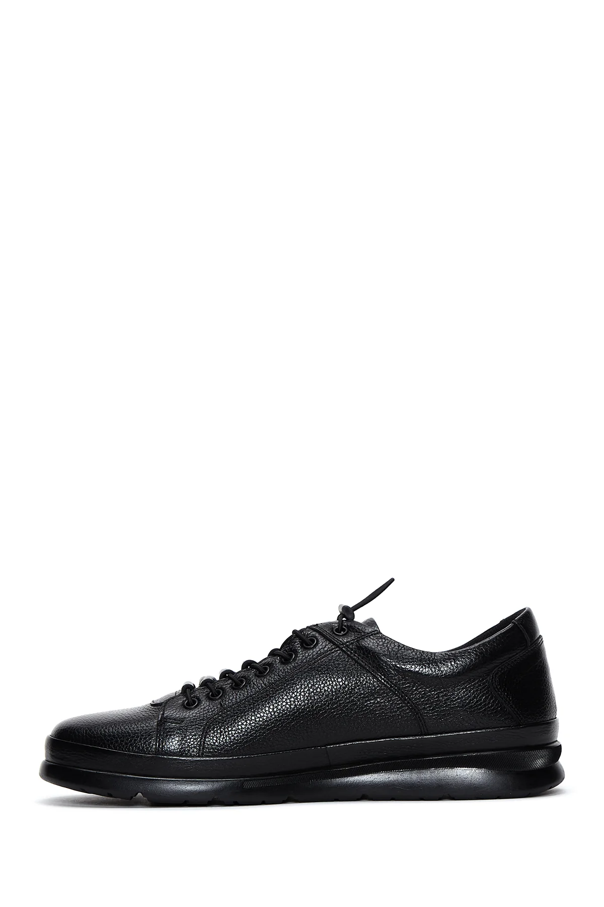 Erkek Siyah Deri Casual Sneaker - Image 2