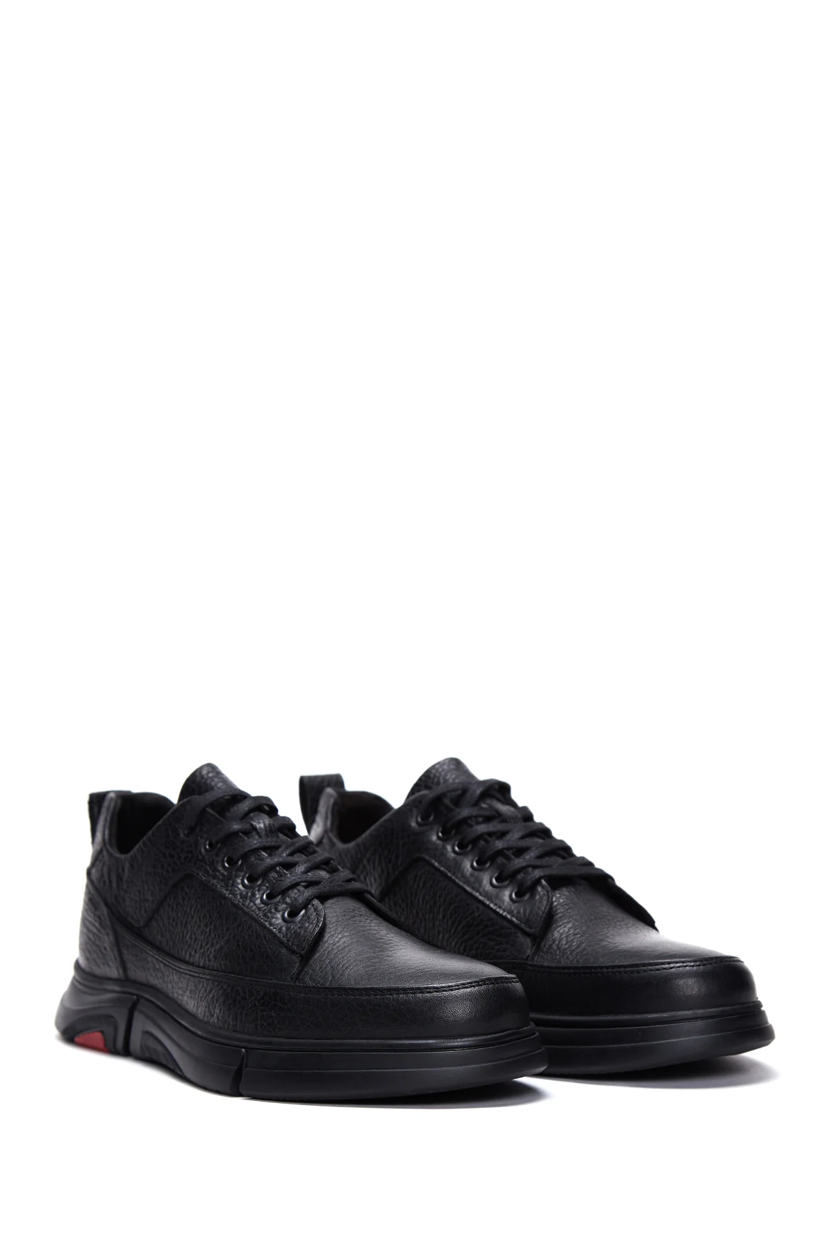 Erkek Siyah Deri Casual Sneaker - Image 3