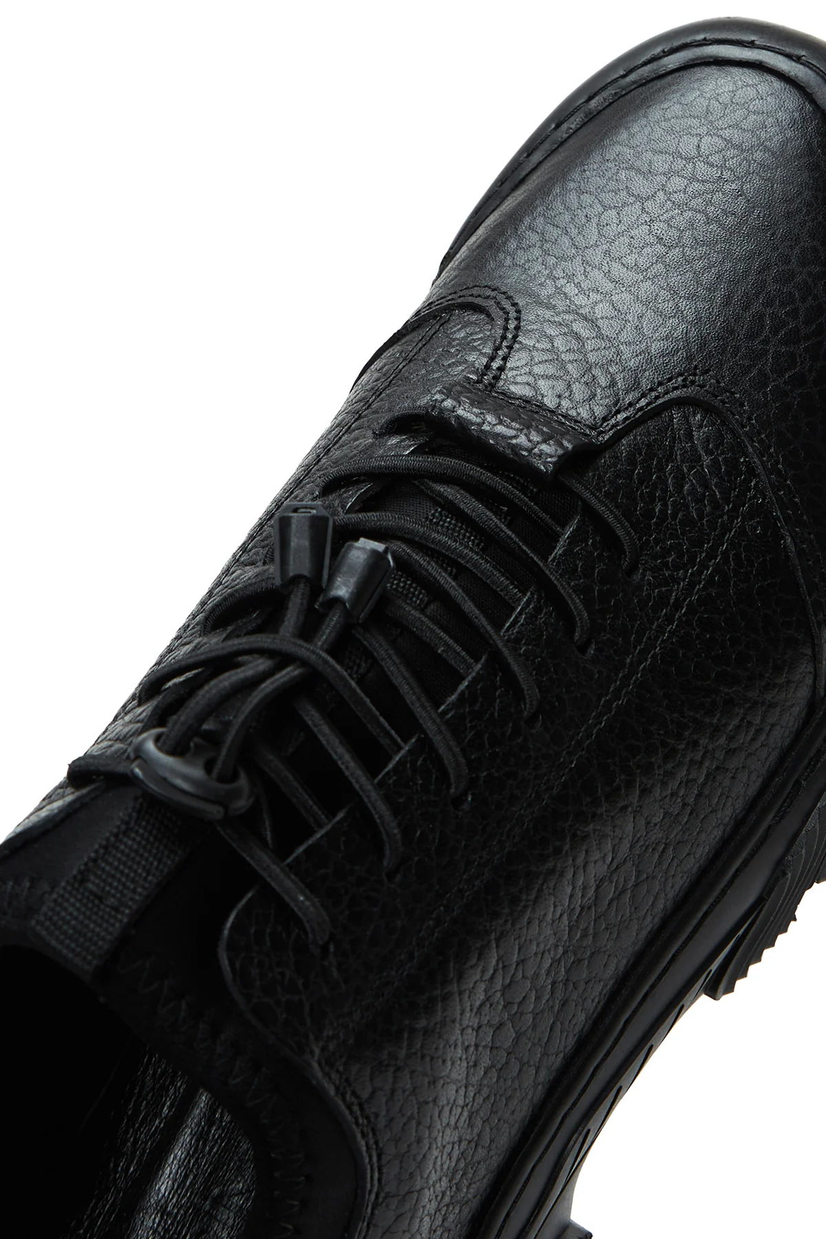 Erkek Siyah Deri Casual Sneaker - Image 10