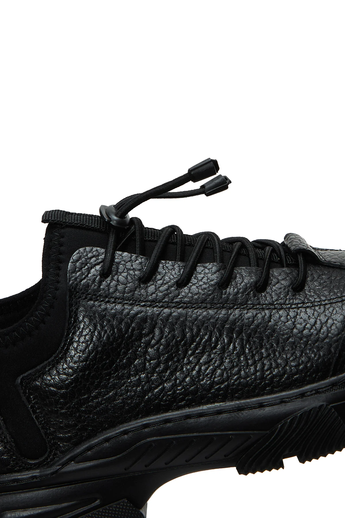 Erkek Siyah Deri Casual Sneaker - Image 8