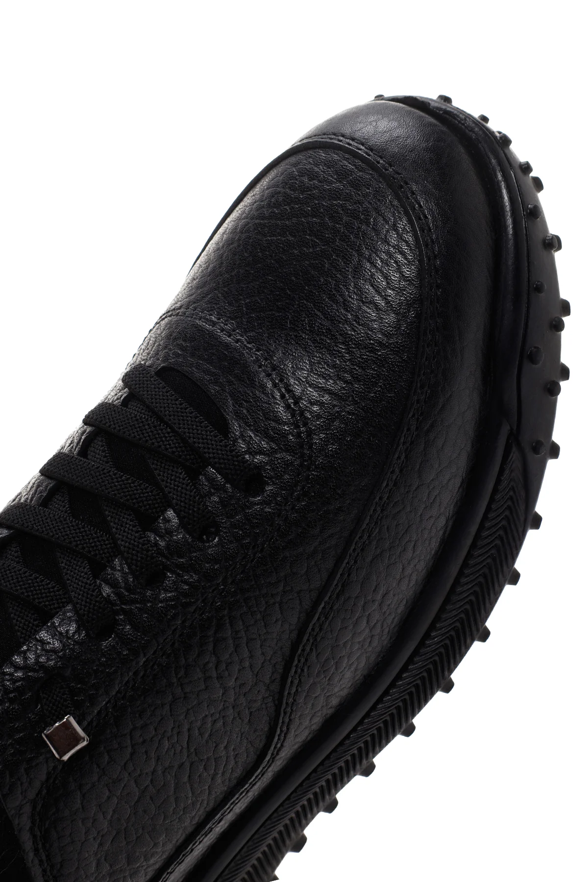 Erkek Siyah Deri Casual Sneaker - Image 9