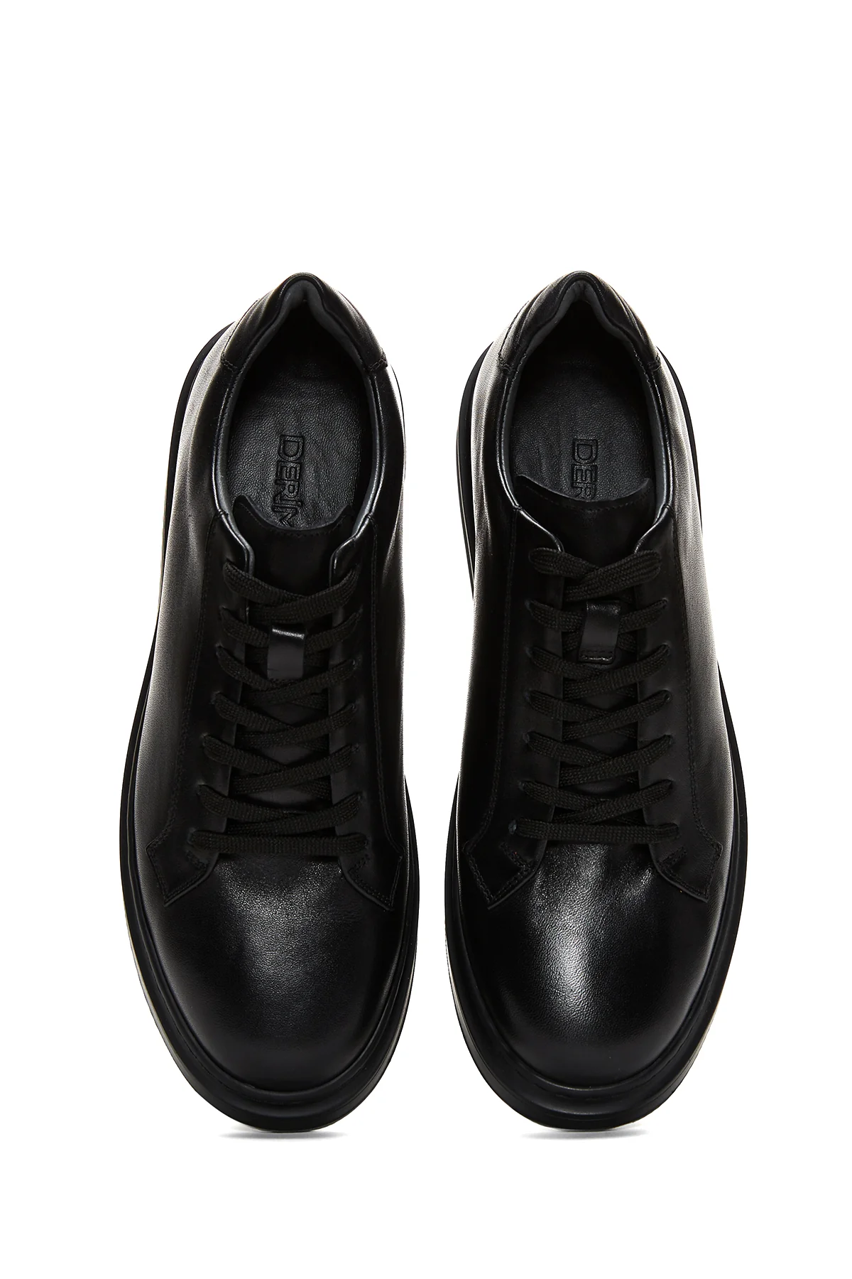Erkek Siyah Deri Kalın Tabanlı Sneaker - Image 6