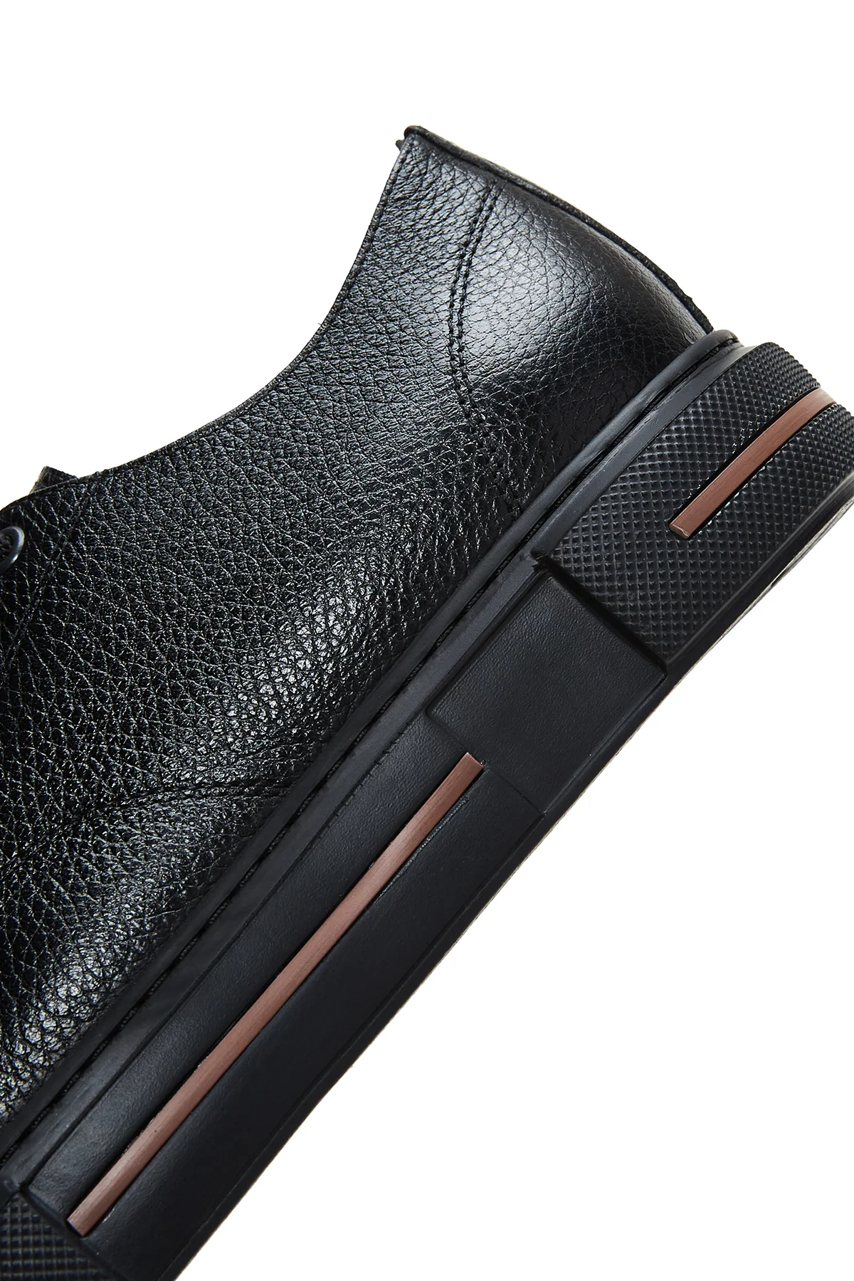 Erkek Siyah Deri Kalın Tabanlı Sneaker - Image 6