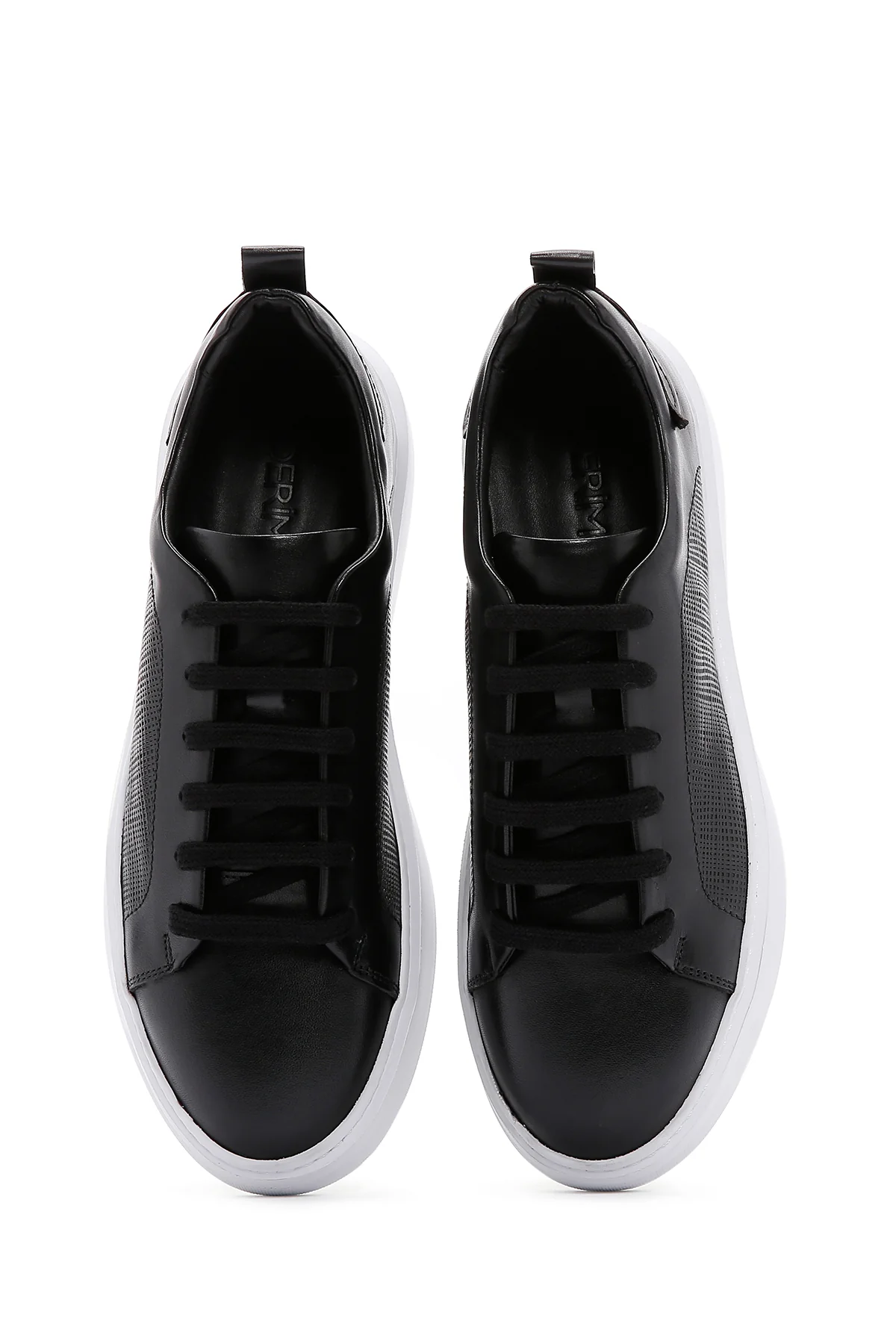 Erkek Siyah Deri Kalın Tabanlı Sneaker - Image 6