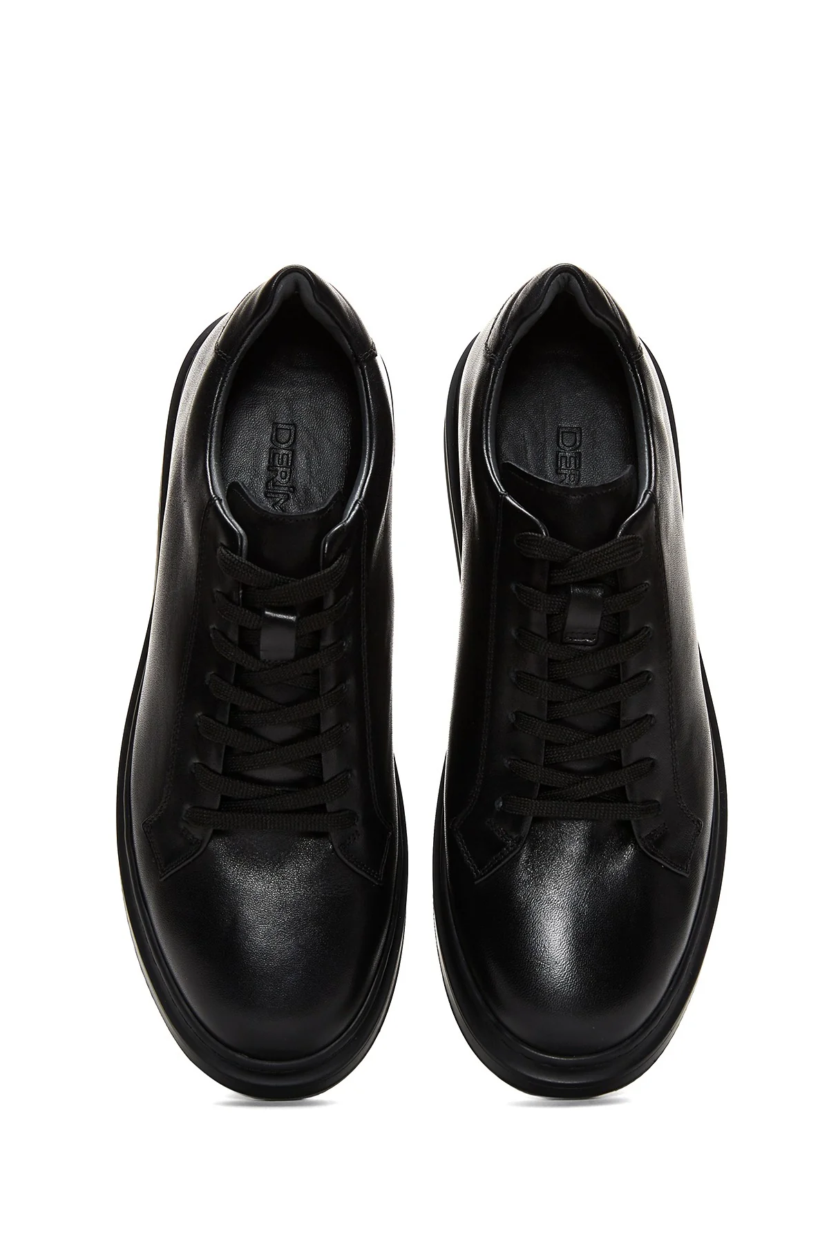 Erkek Siyah Deri Kalın Tabanlı Sneaker - Image 6