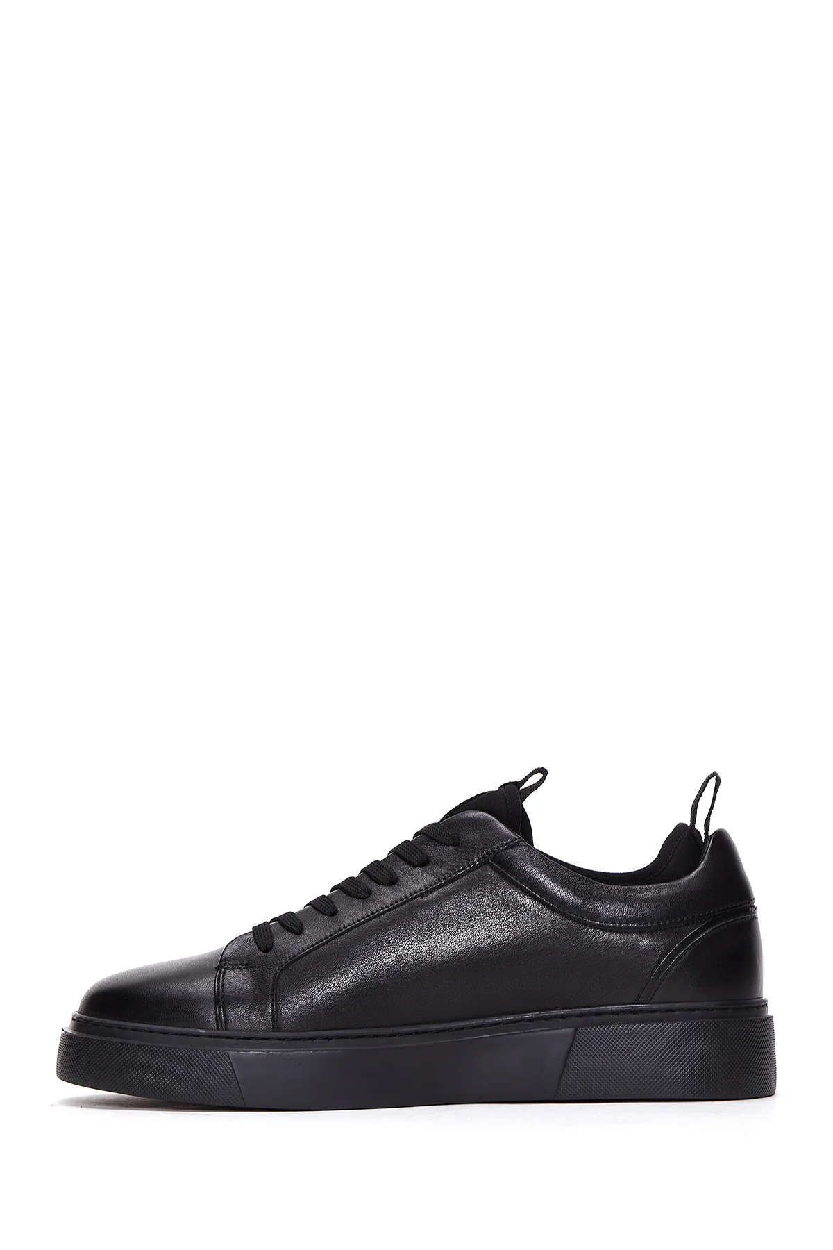 Erkek Siyah Deri Kalın Tabanlı Sneaker - Image 2