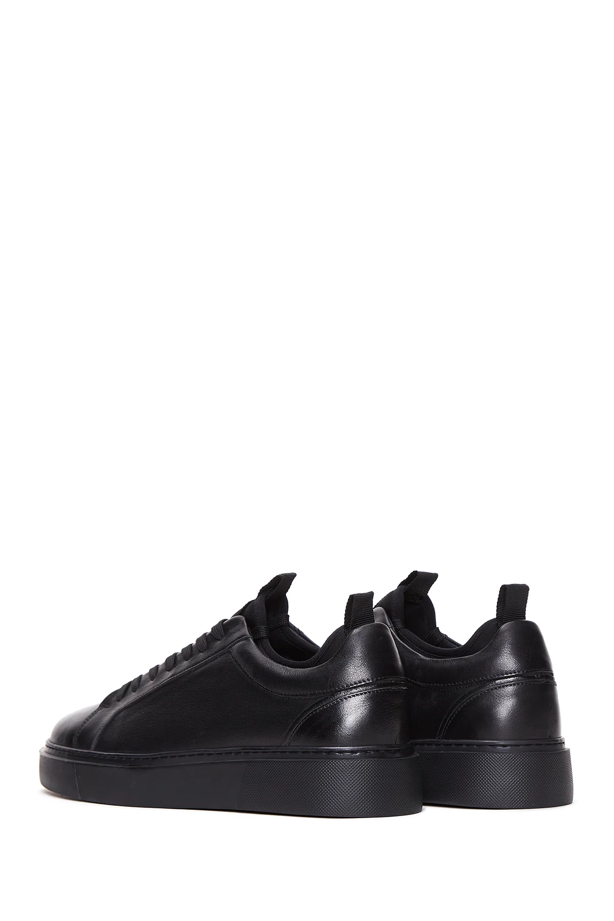 Erkek Siyah Deri Kalın Tabanlı Sneaker - Image 5
