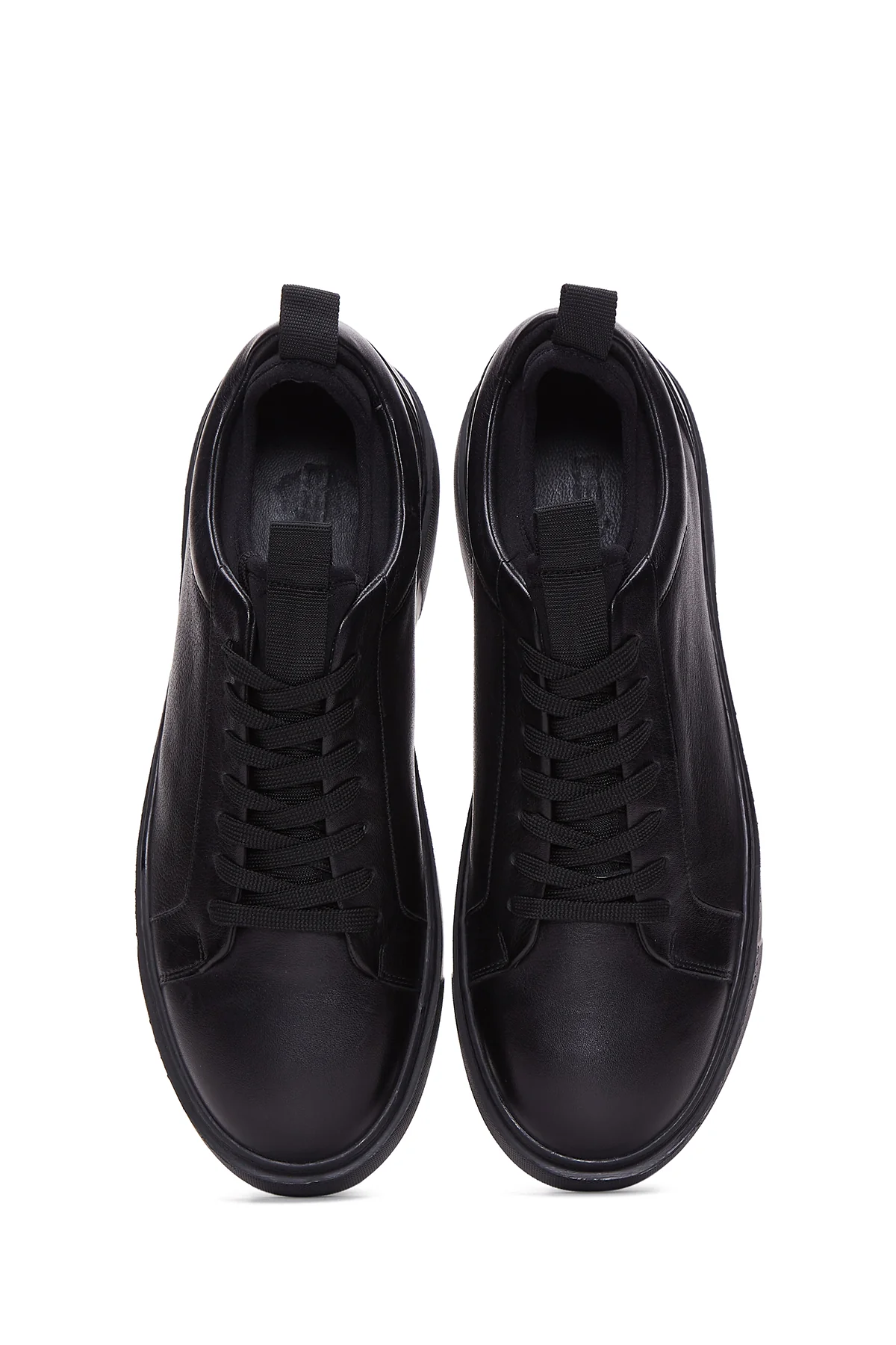 Erkek Siyah Deri Kalın Tabanlı Sneaker - Image 6