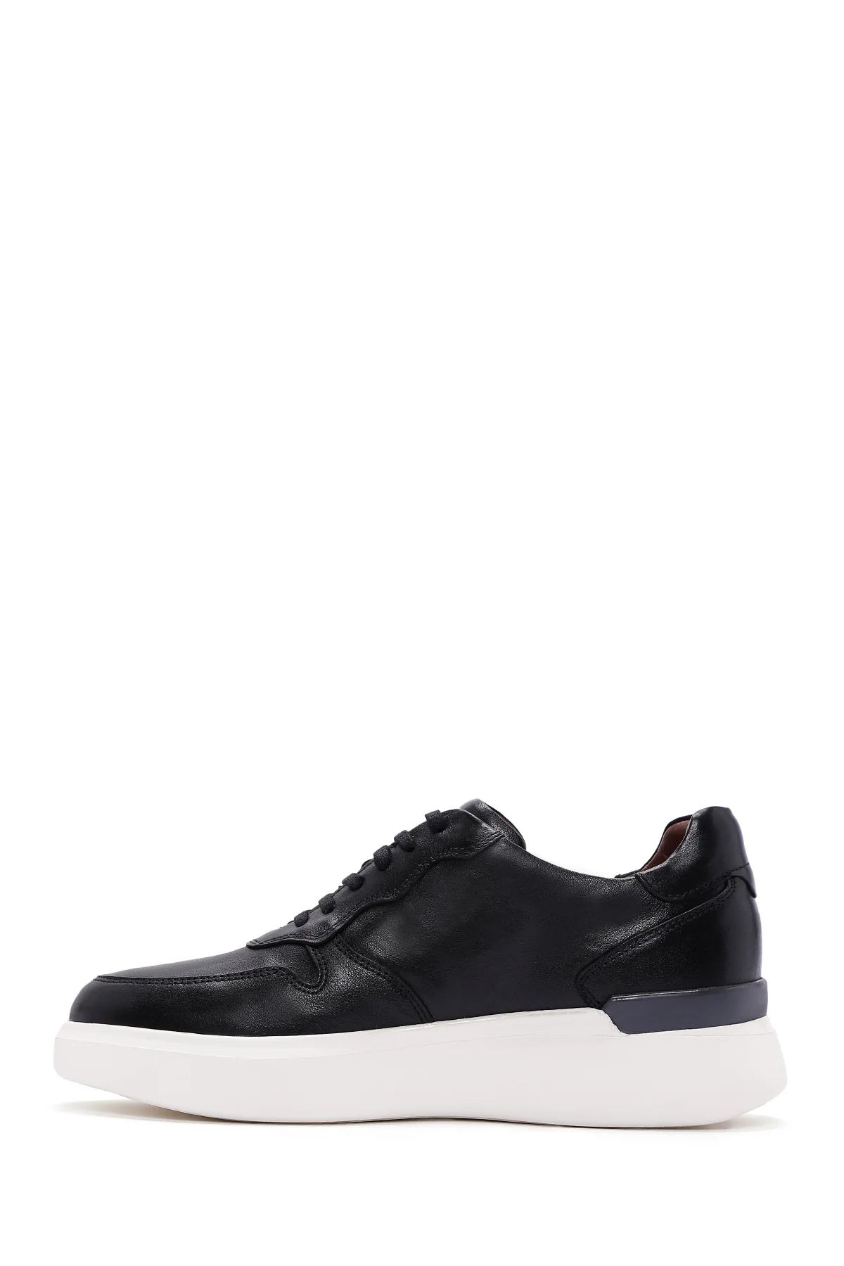 Erkek Siyah Deri Kalın Tabanlı Sneaker - Image 3