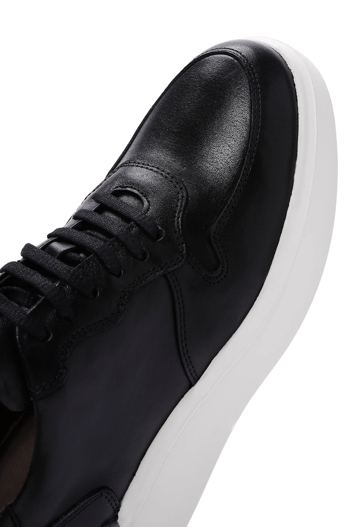 Erkek Siyah Deri Kalın Tabanlı Sneaker - Image 9