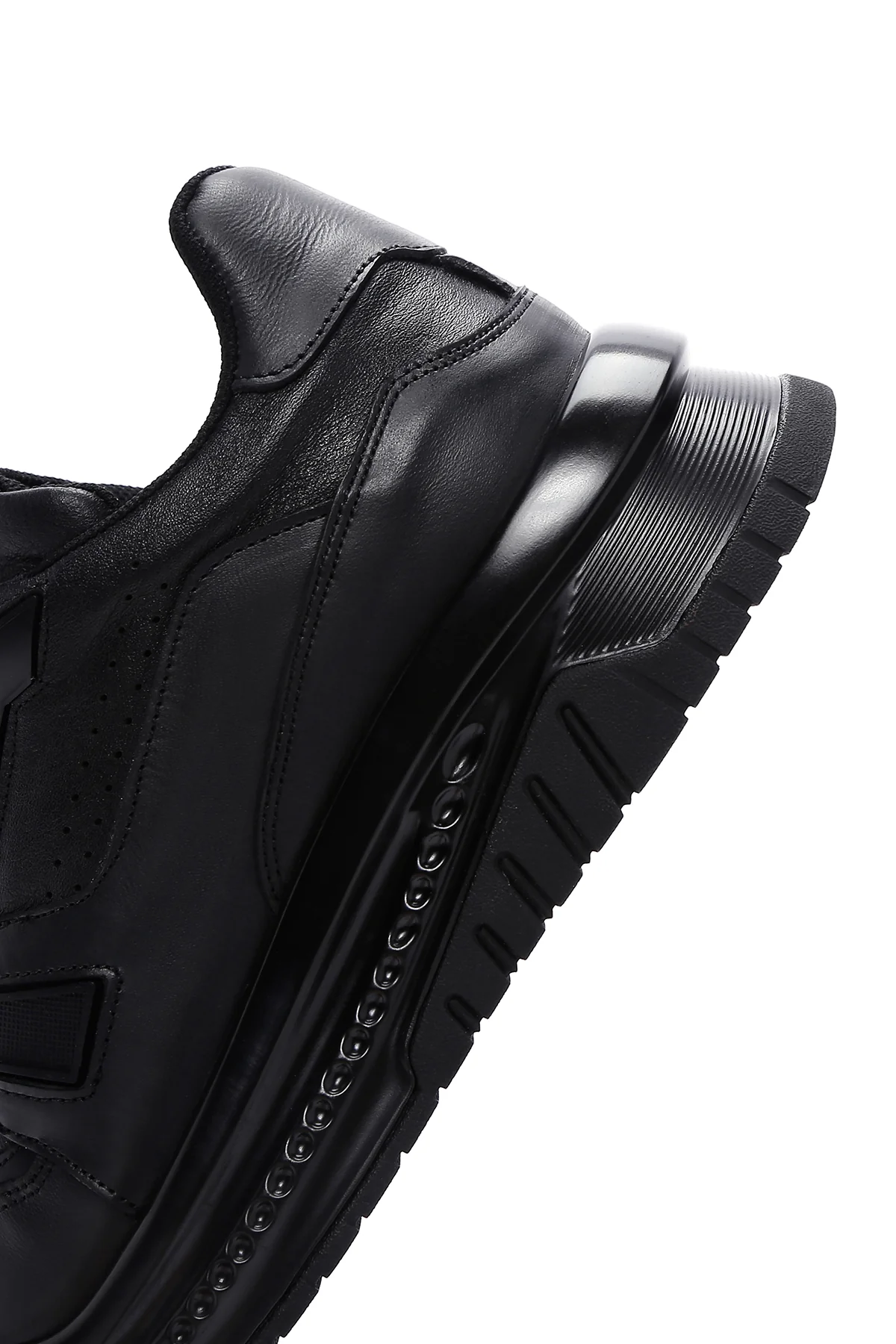 Erkek Siyah Deri Kalın Tabanlı Sneaker - Image 6