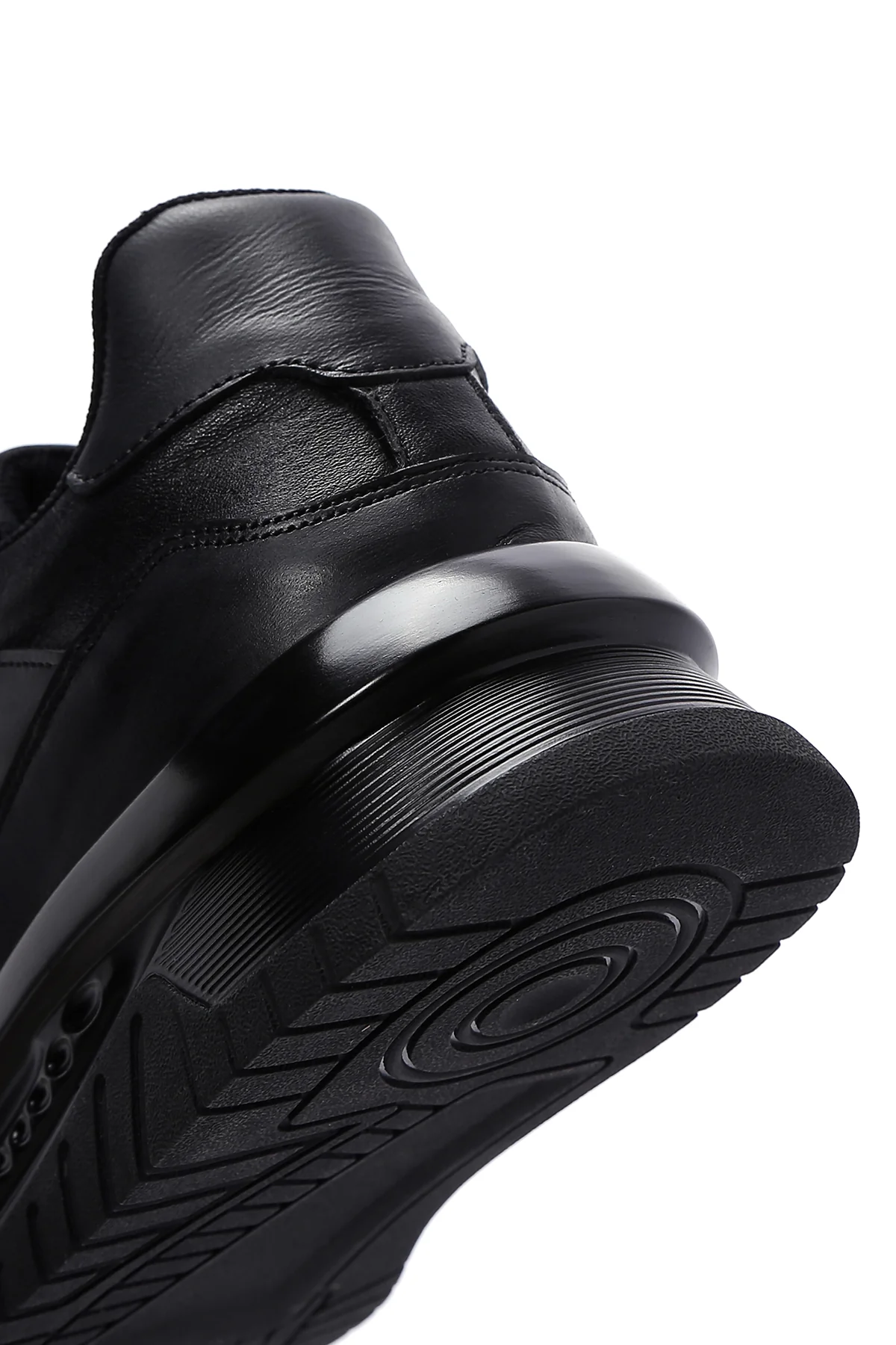 Erkek Siyah Deri Kalın Tabanlı Sneaker - Image 9