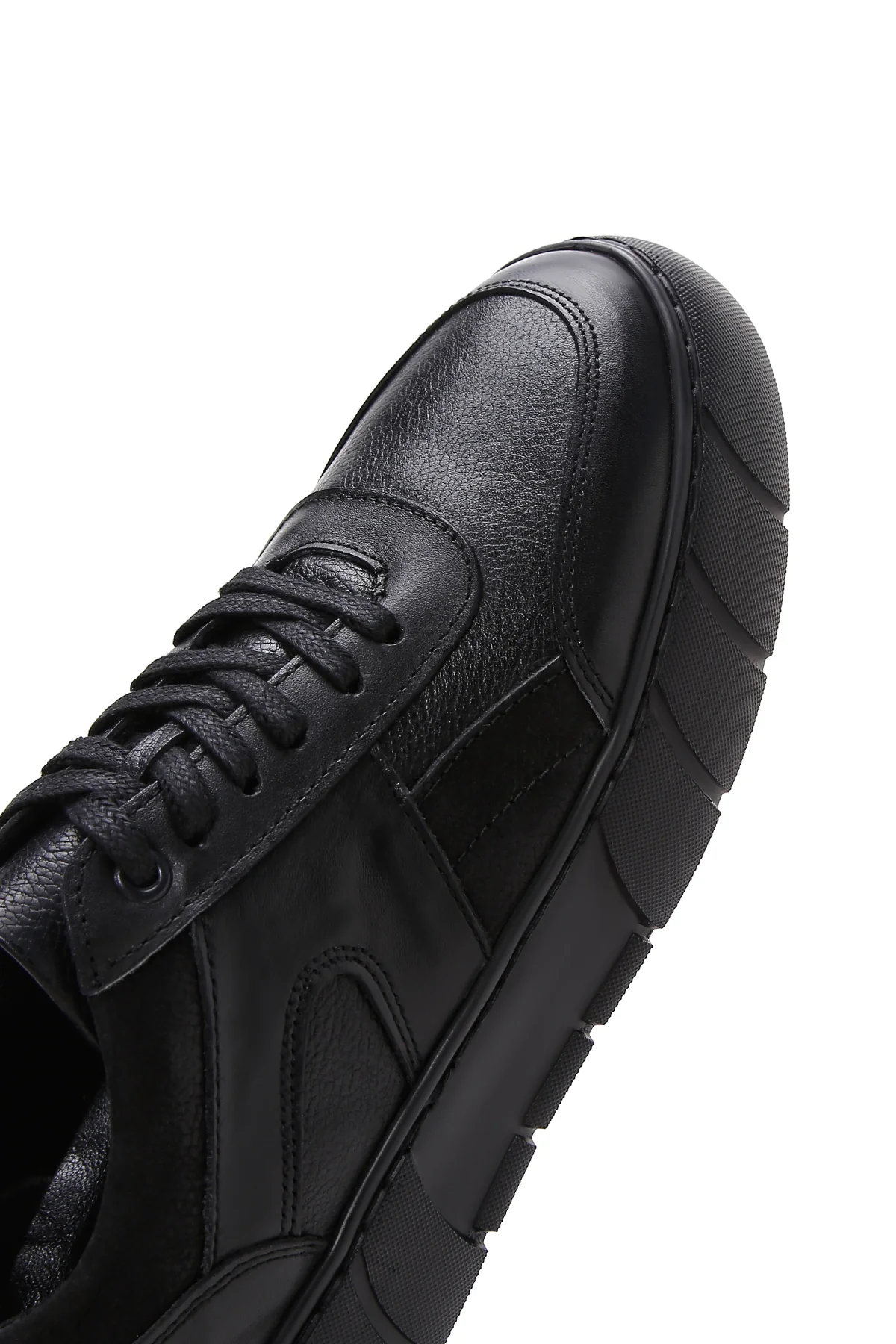 Erkek Siyah Deri Kalın Tabanlı Sneaker - Image 9