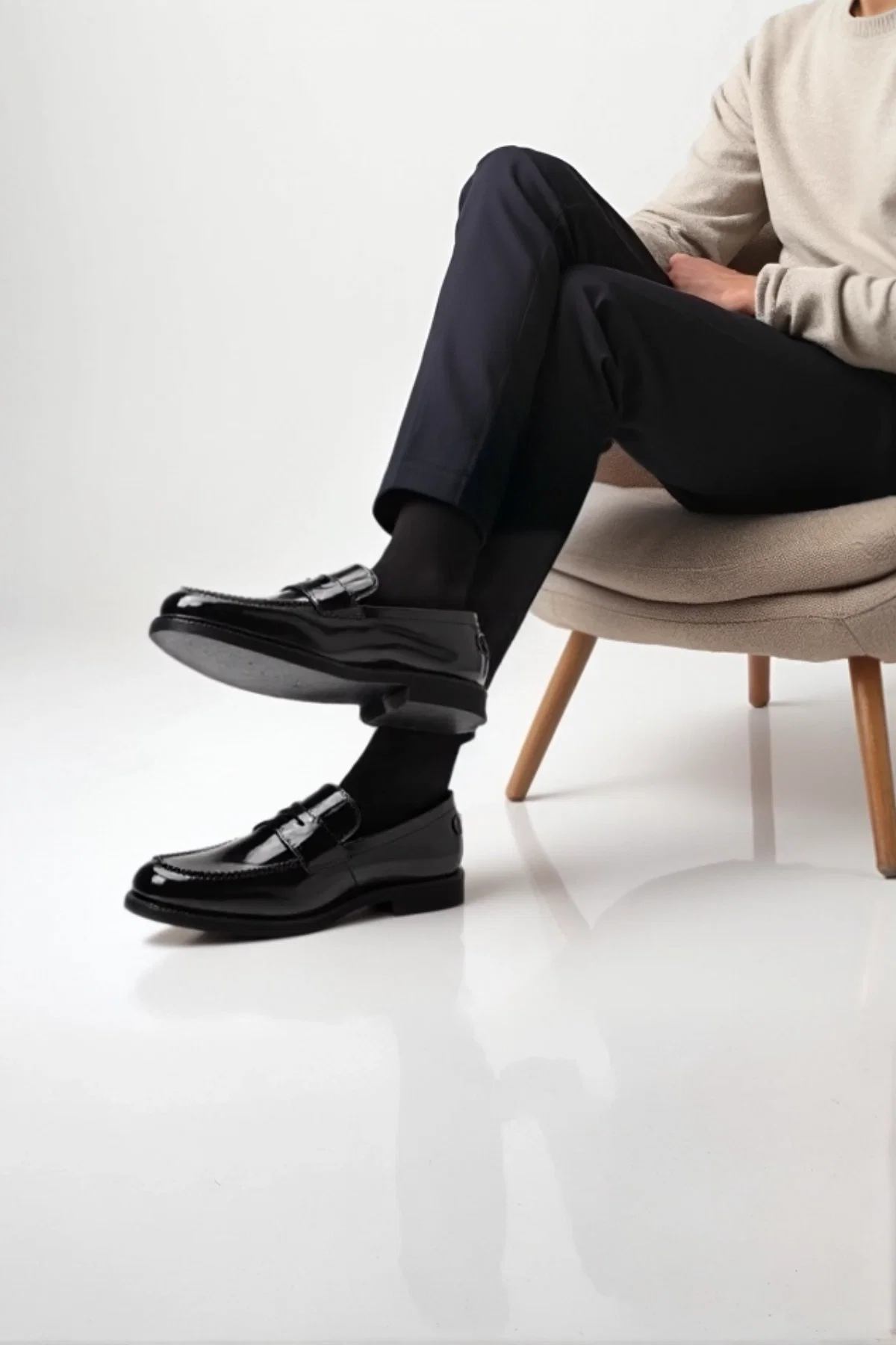 Erkek Siyah Deri Klasik Loafer - Image 2