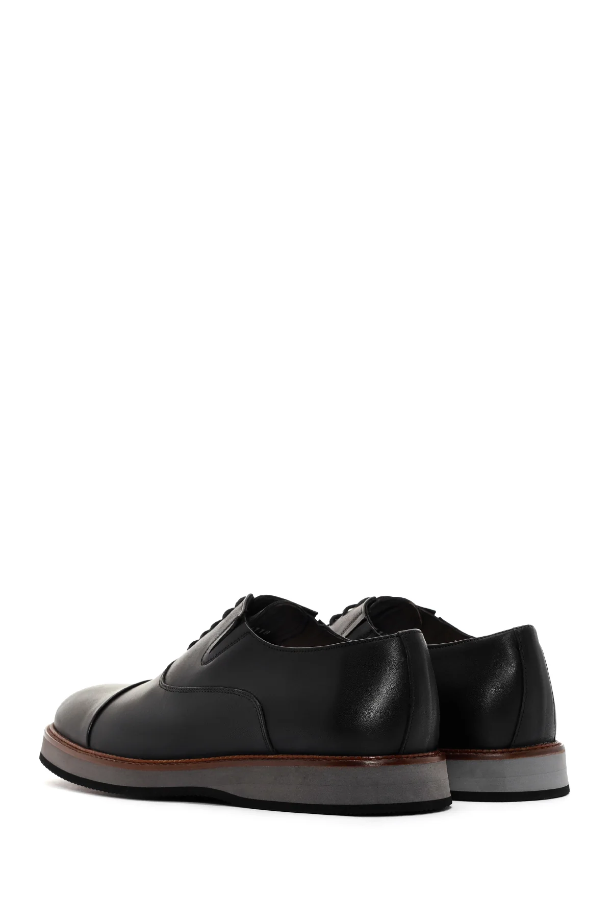 Erkek Siyah Deri Oxford Casual Ayakkabı - Image 5