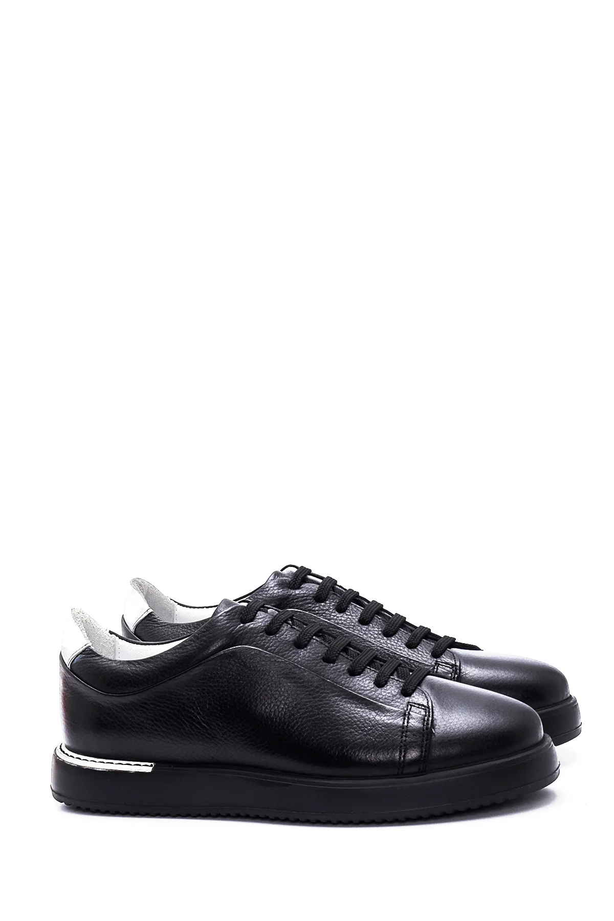 Erkek Siyah Deri Sneaker - Image 3