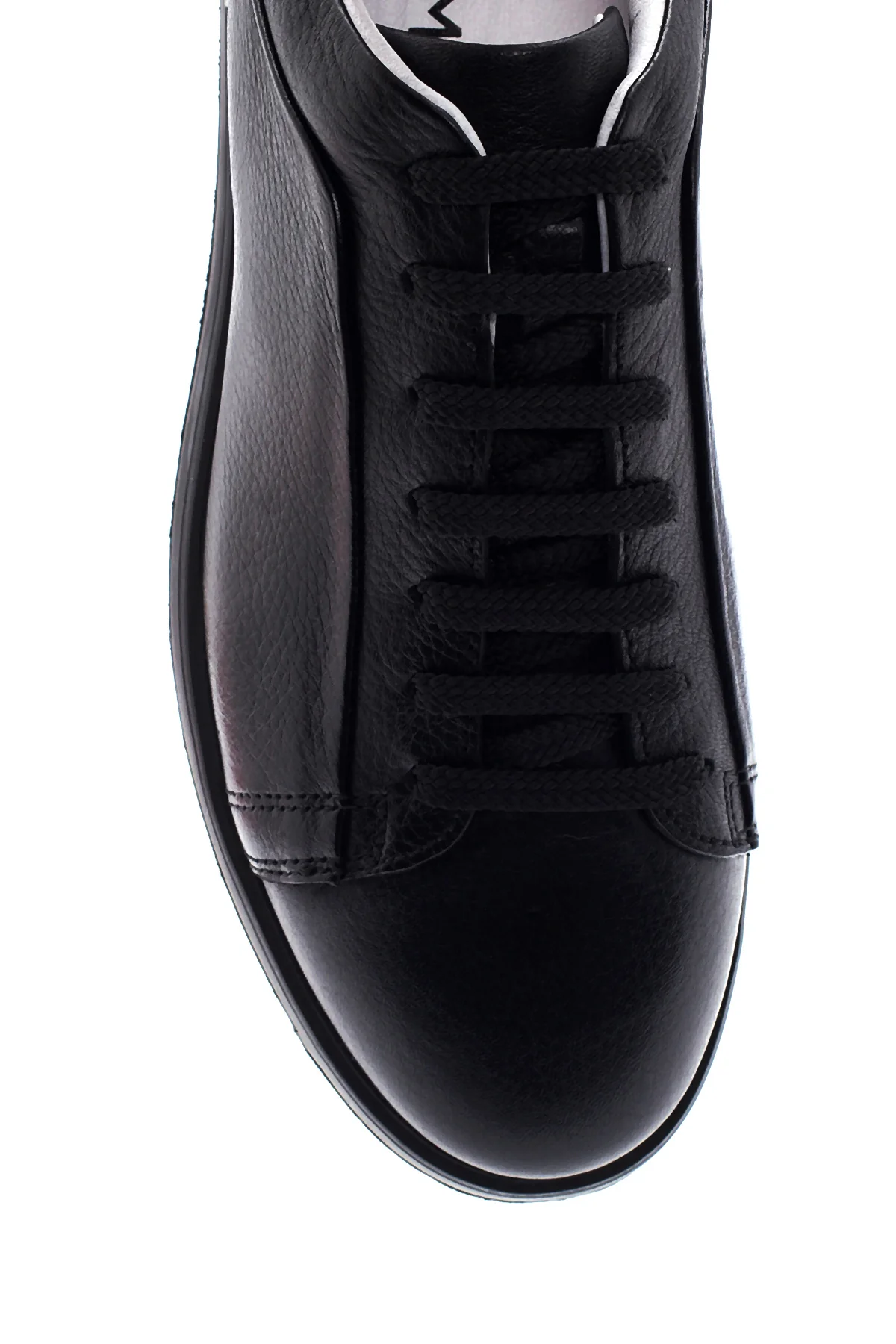 Erkek Siyah Deri Sneaker - Image 6