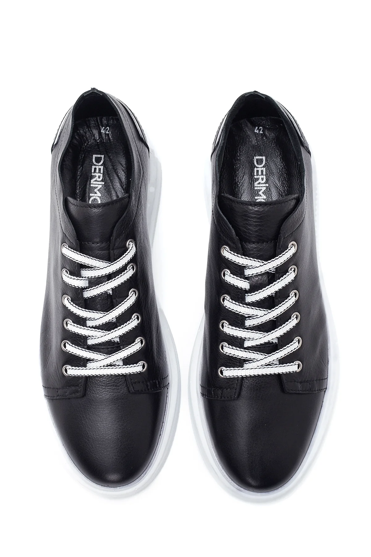 Erkek Siyah Deri Sneaker - Image 6