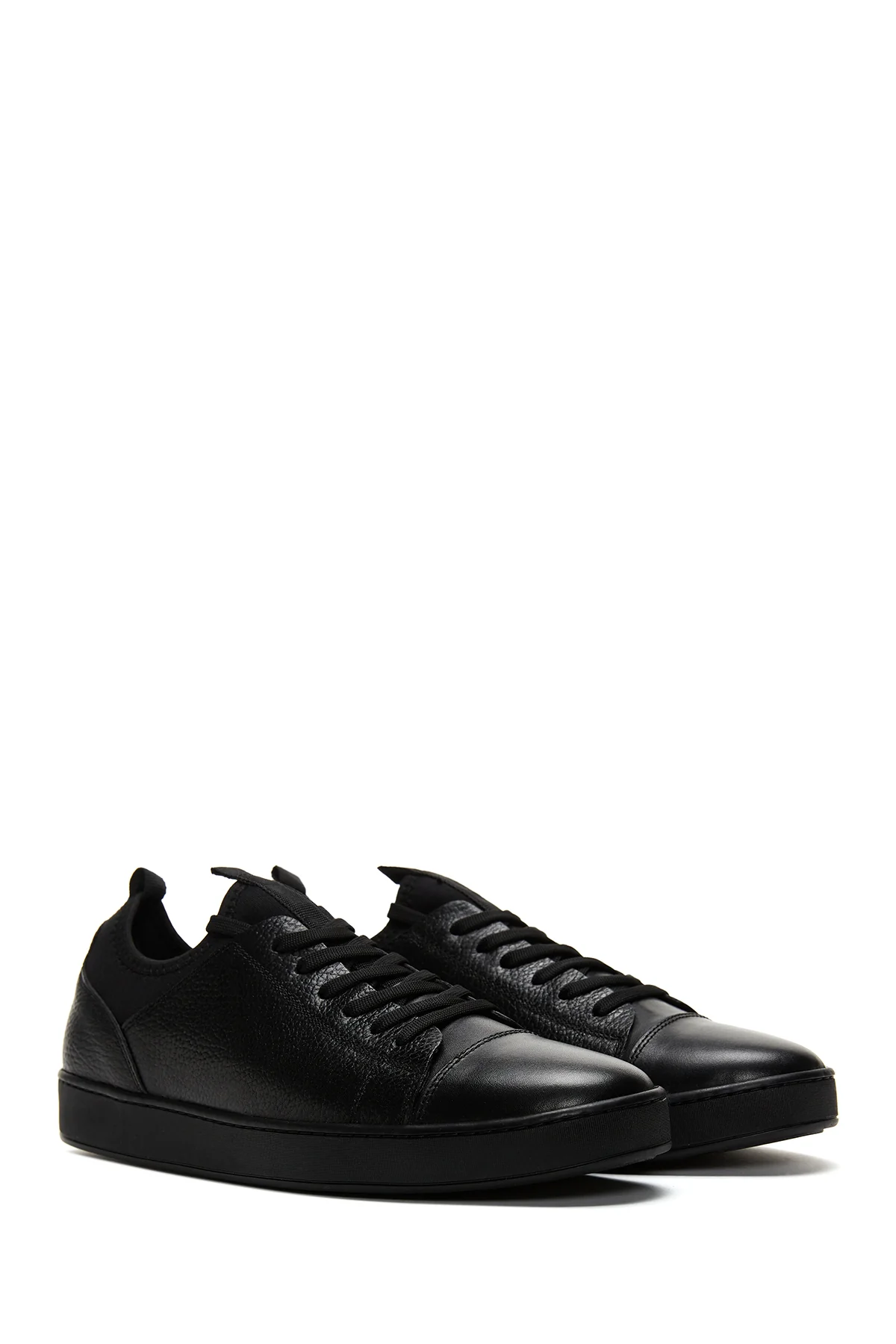 Erkek Siyah Deri Sneaker - Image 3