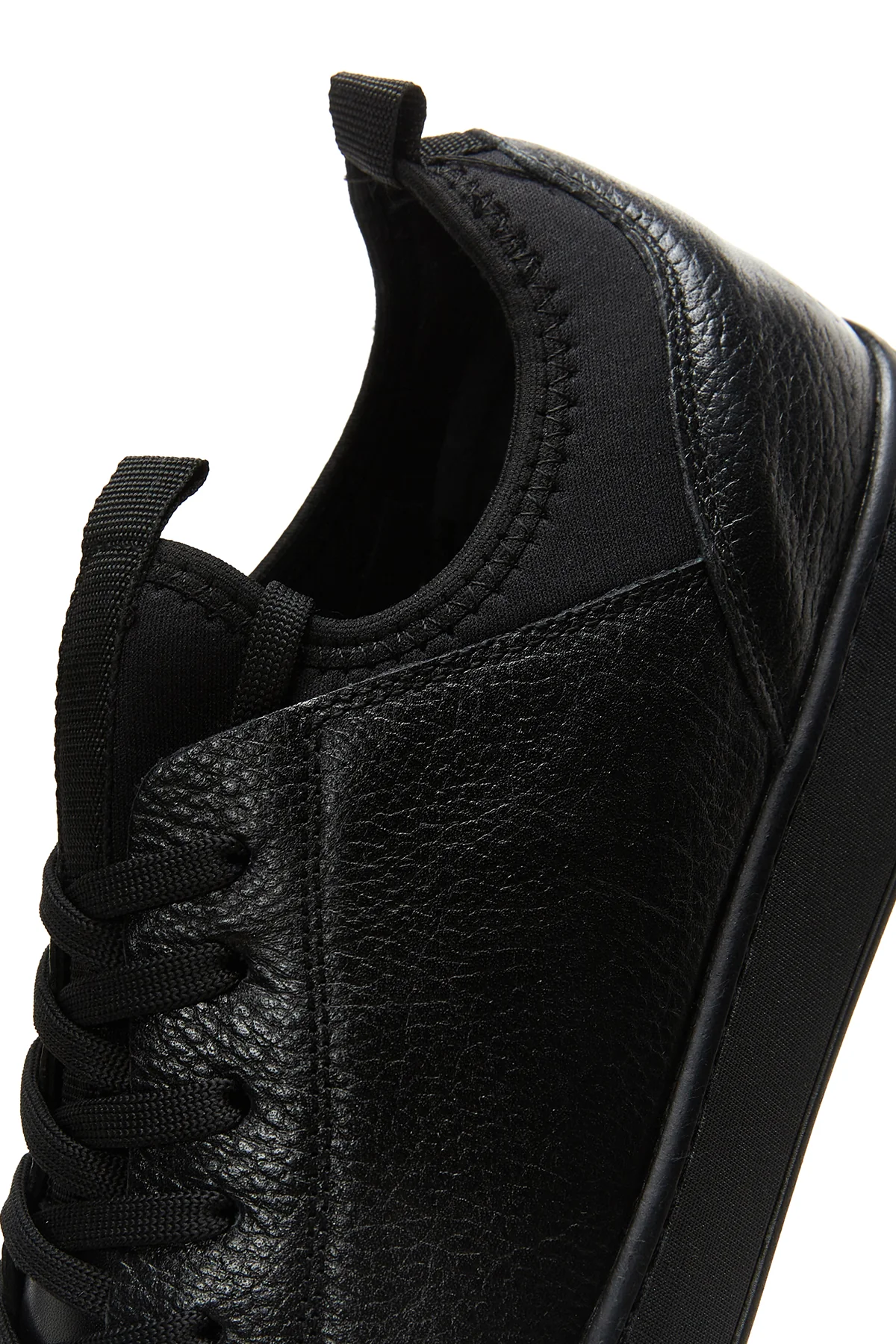 Erkek Siyah Deri Sneaker - Image 8