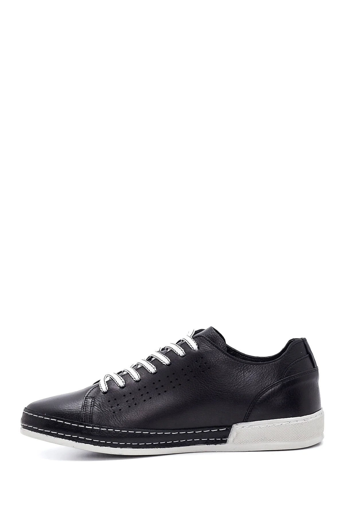 Erkek Siyah Deri Sneaker - Image 2