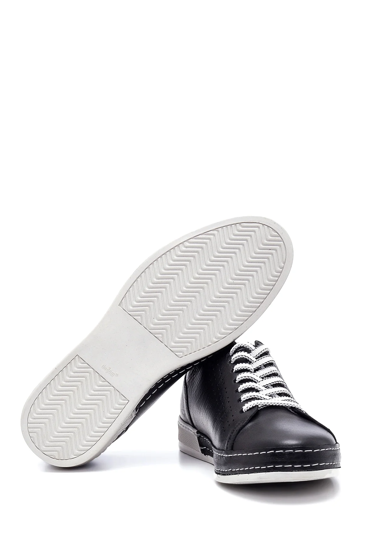 Erkek Siyah Deri Sneaker - Image 4