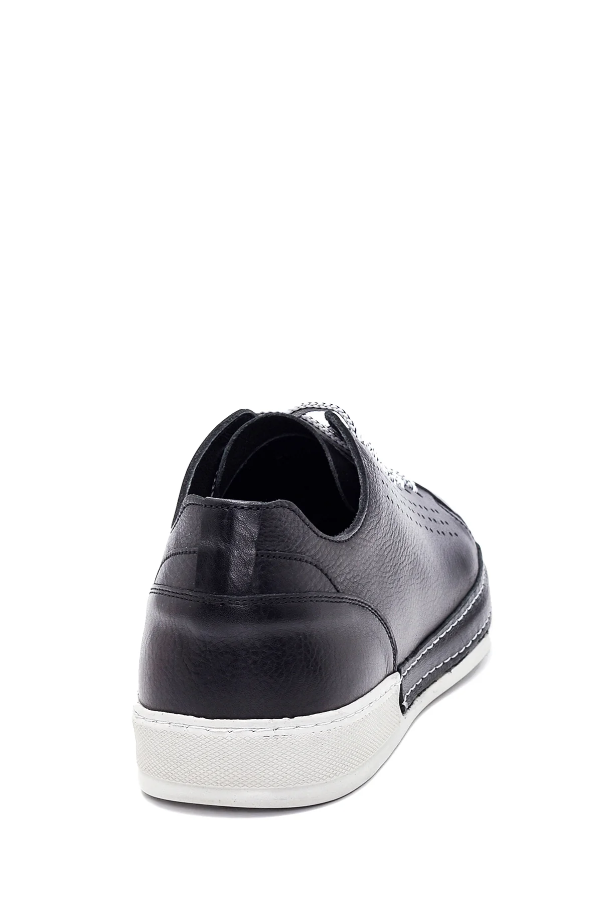 Erkek Siyah Deri Sneaker - Image 5