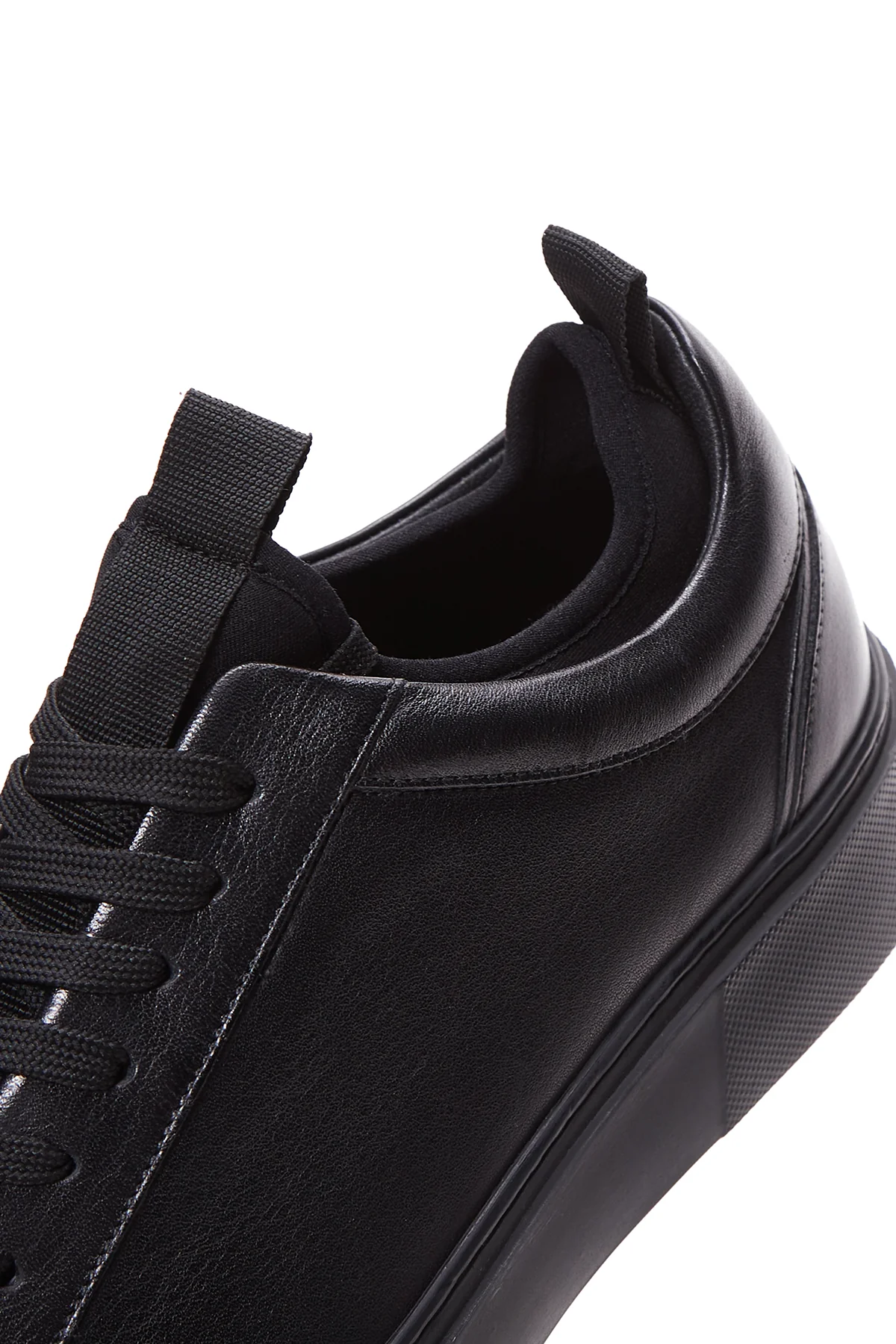 Erkek Siyah Deri Sneaker - Image 7