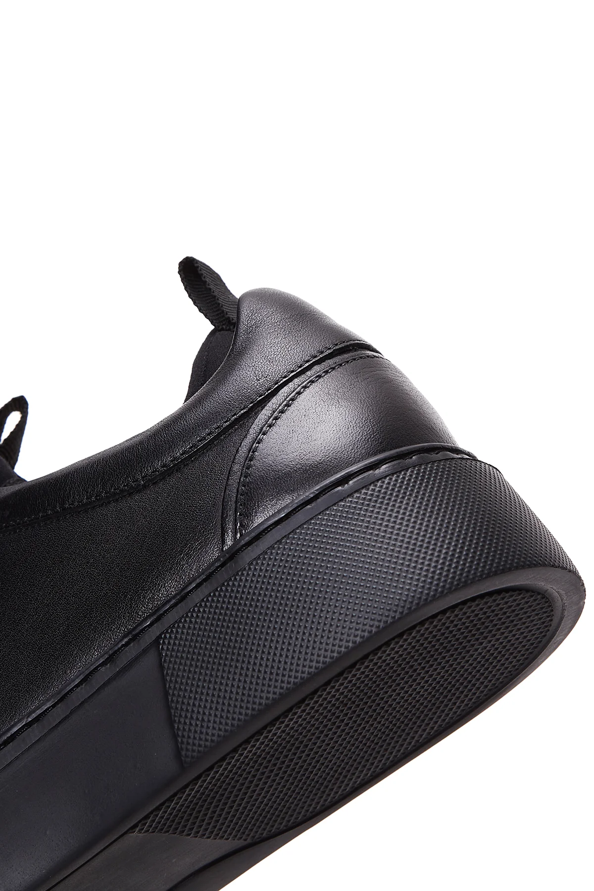 Erkek Siyah Deri Sneaker - Image 8