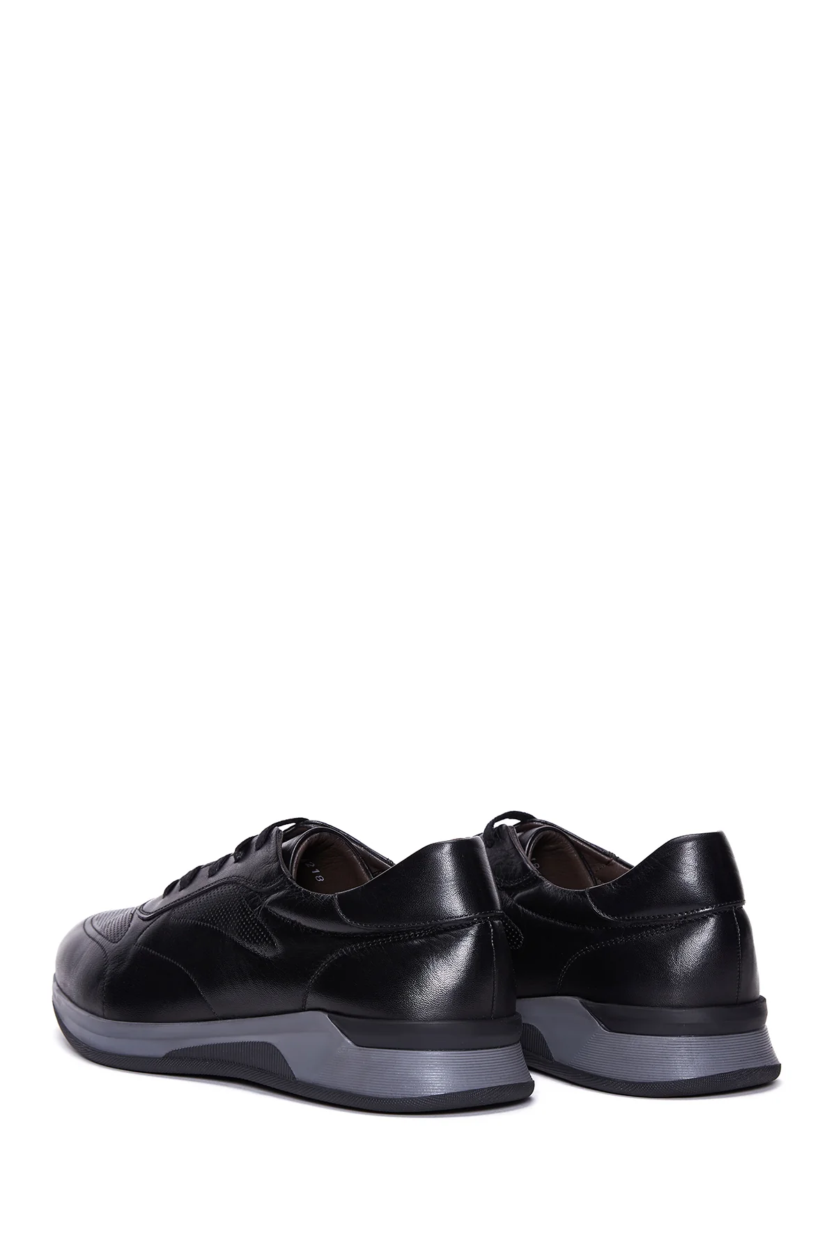 Erkek Siyah Deri Sneaker - Image 4