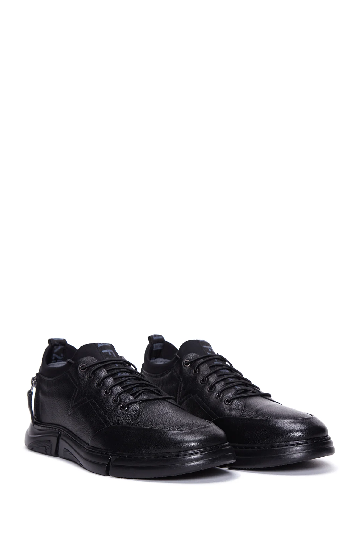 Erkek Siyah Deri Sneaker - Image 3