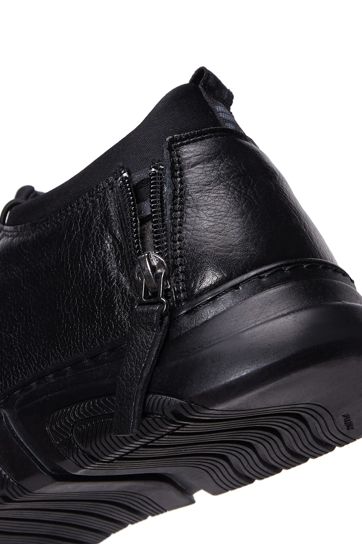 Erkek Siyah Deri Sneaker - Image 7