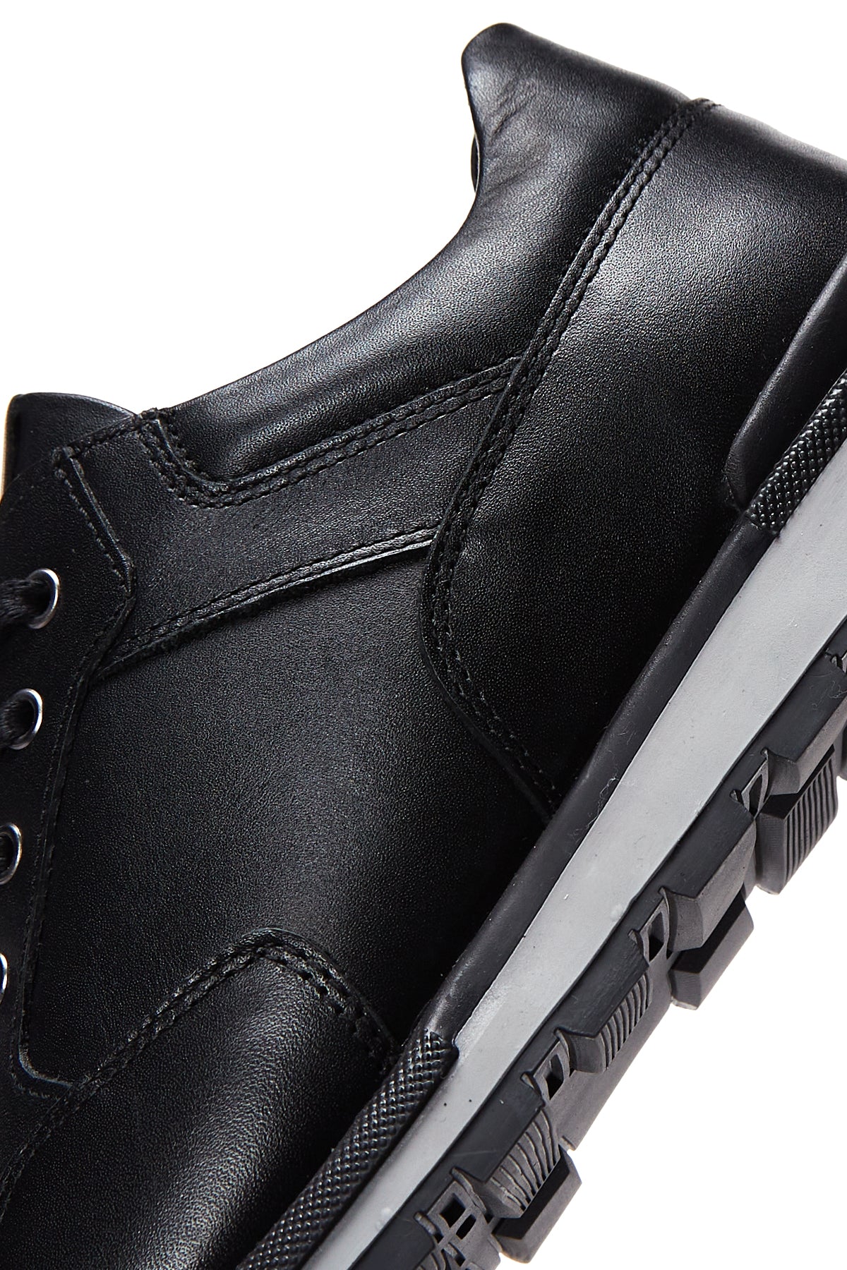 Erkek Siyah Deri Sneaker - Image 7