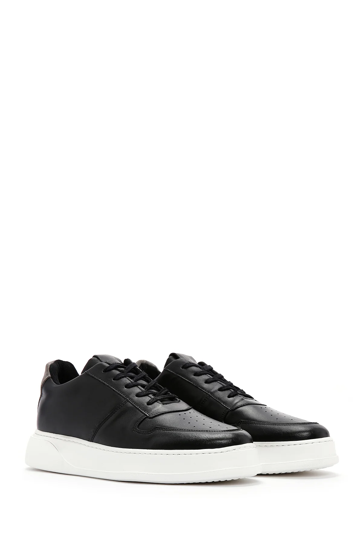 Erkek Siyah Deri Sneaker - Image 3