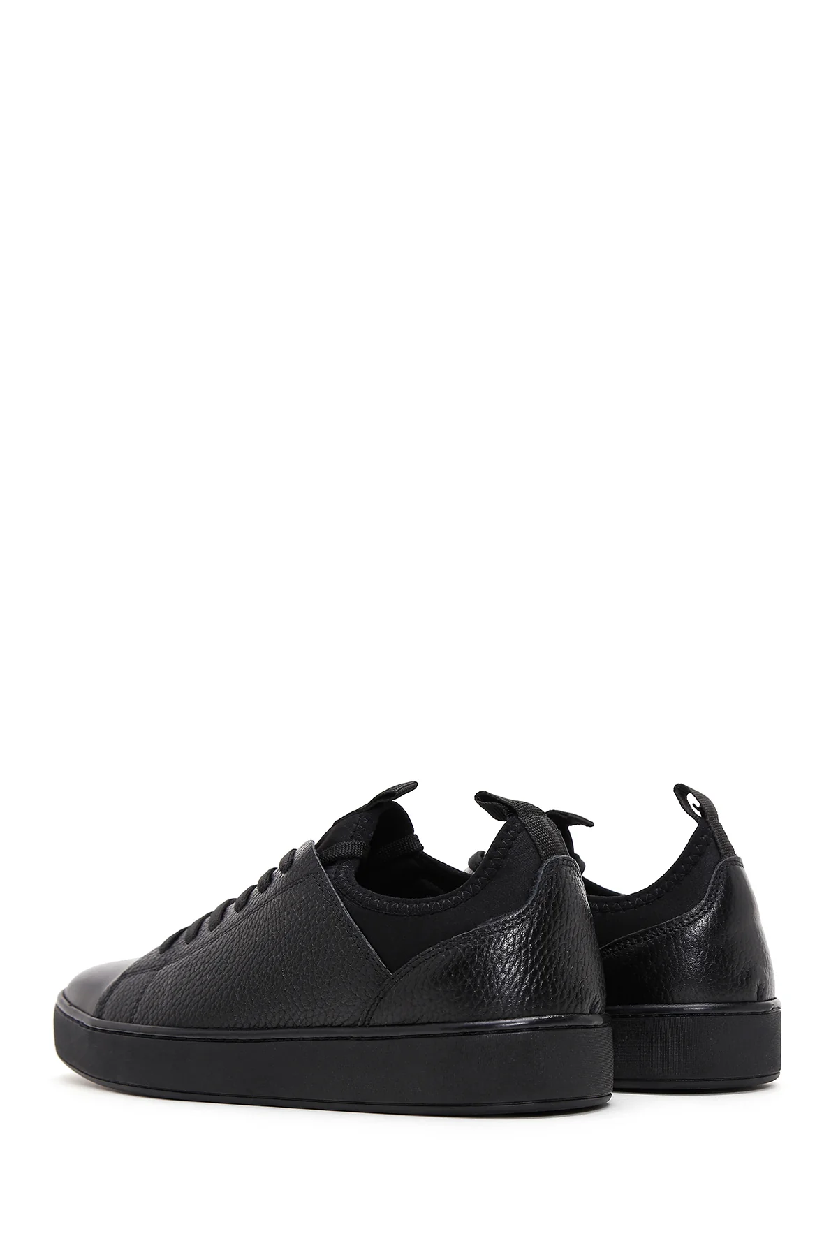 Erkek Siyah Deri Sneaker - Image 6