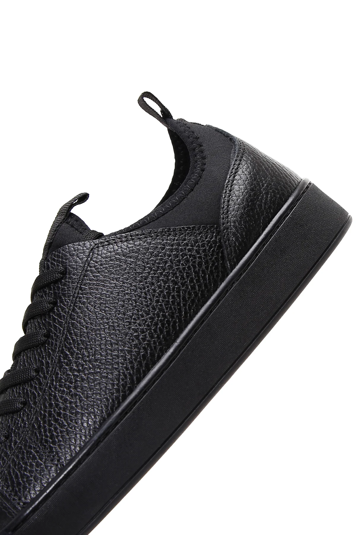 Erkek Siyah Deri Sneaker - Image 9
