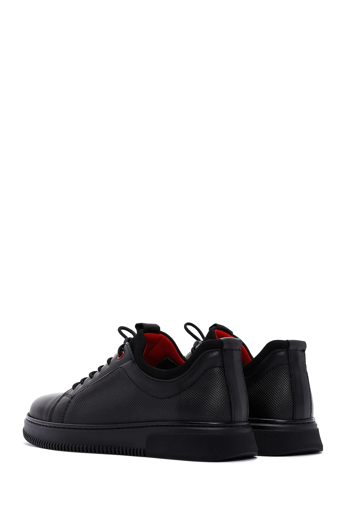 Erkek Siyah Deri Sneaker - Image 5