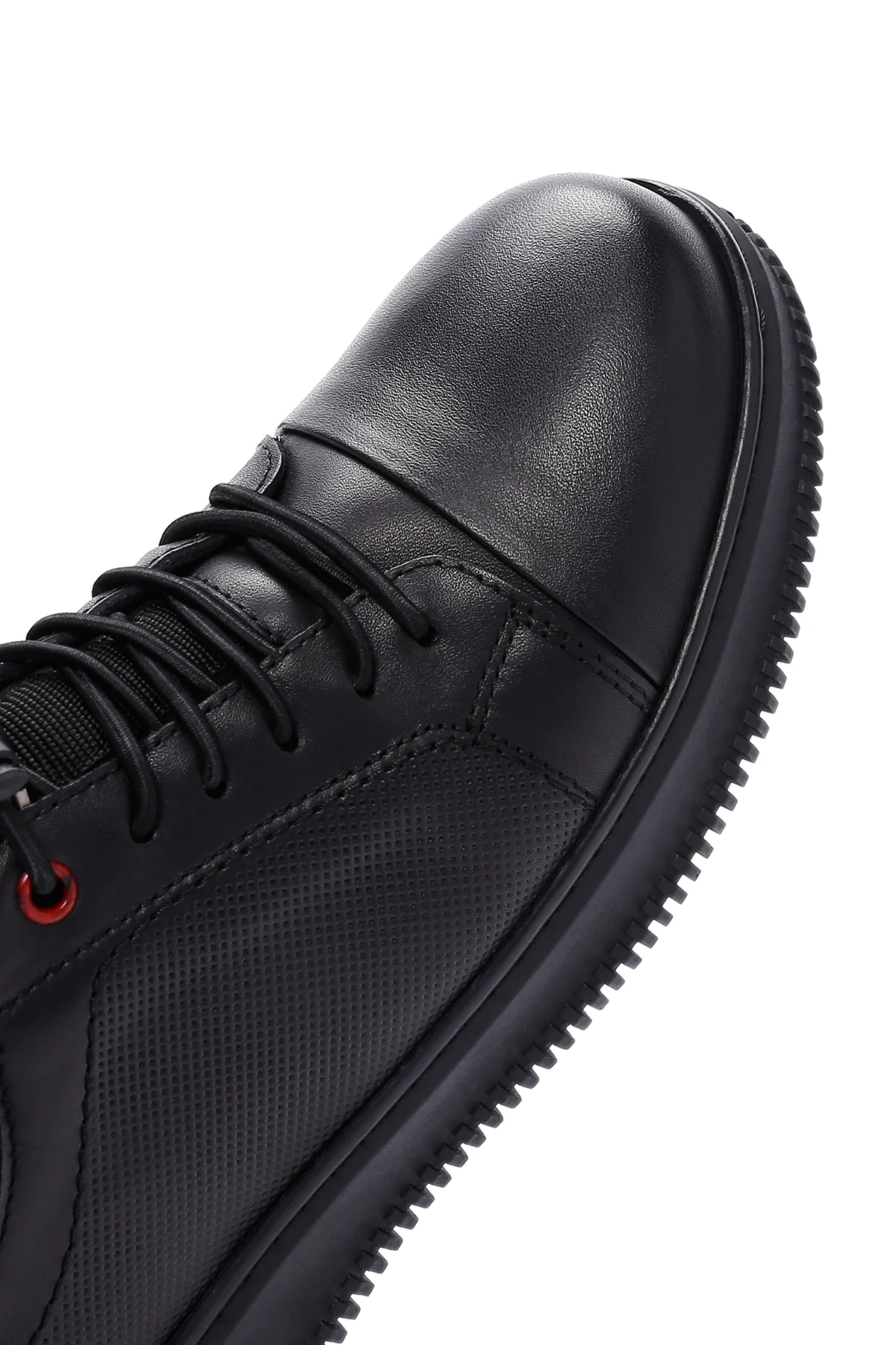 Erkek Siyah Deri Sneaker - Image 9