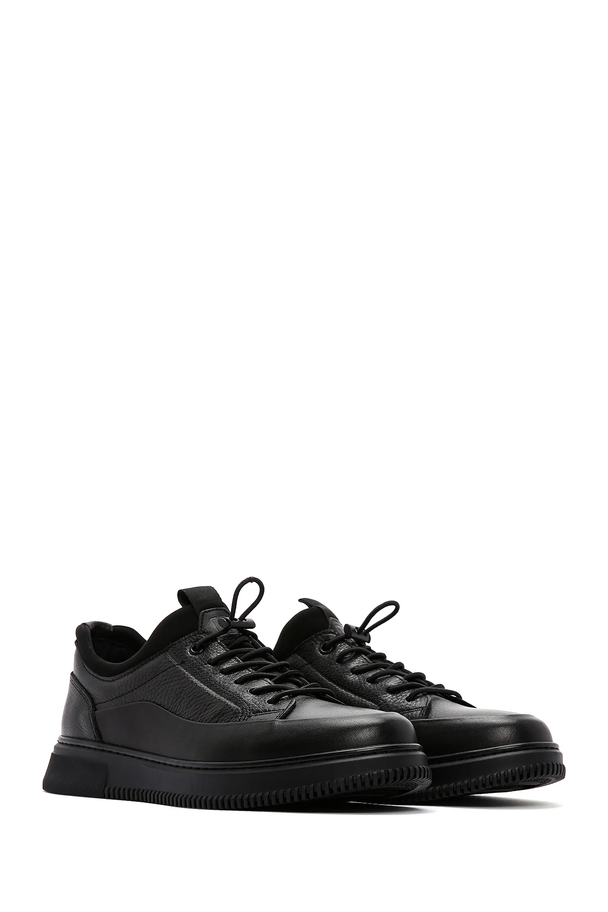 Erkek Siyah Deri Sneaker - Image 3