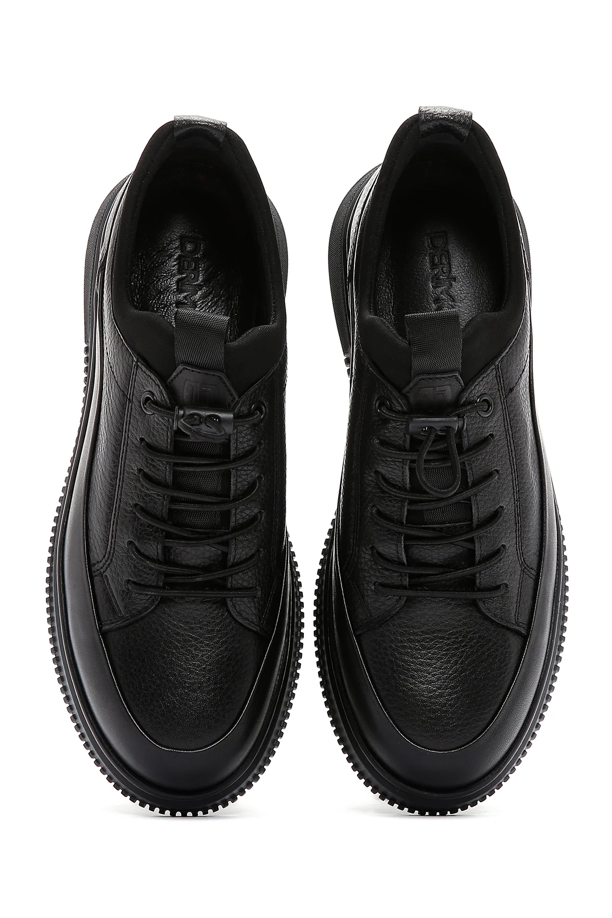Erkek Siyah Deri Sneaker - Image 6