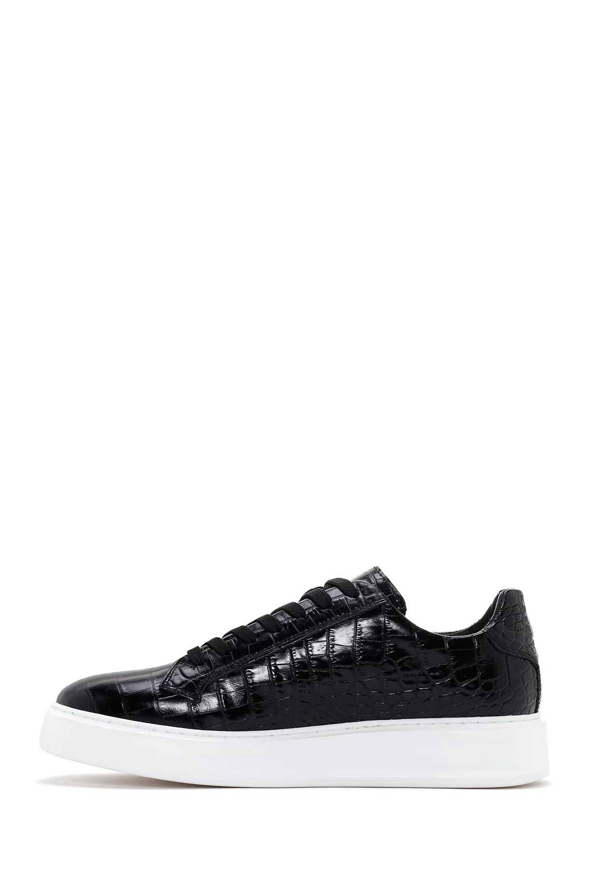 Erkek Siyah Deri Sneaker - Image 3