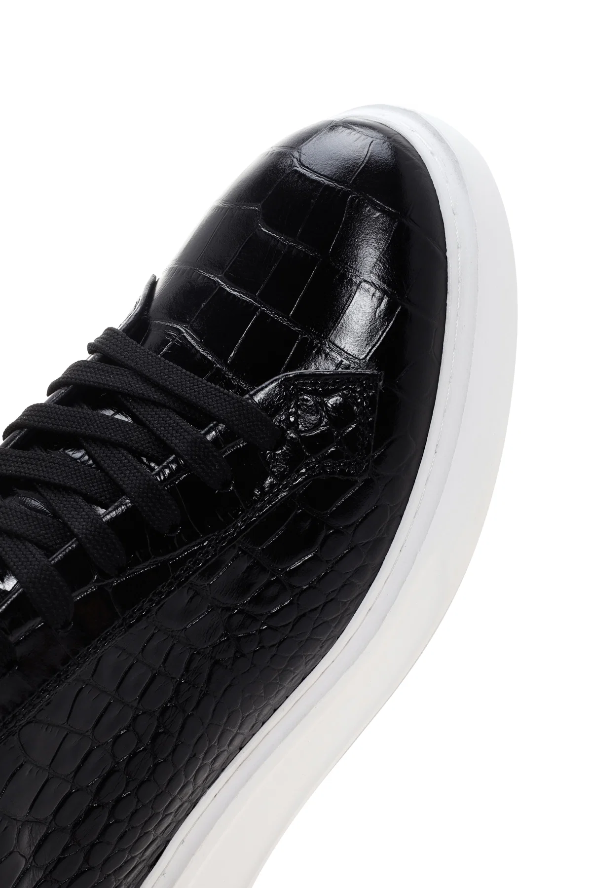 Erkek Siyah Deri Sneaker - Image 9