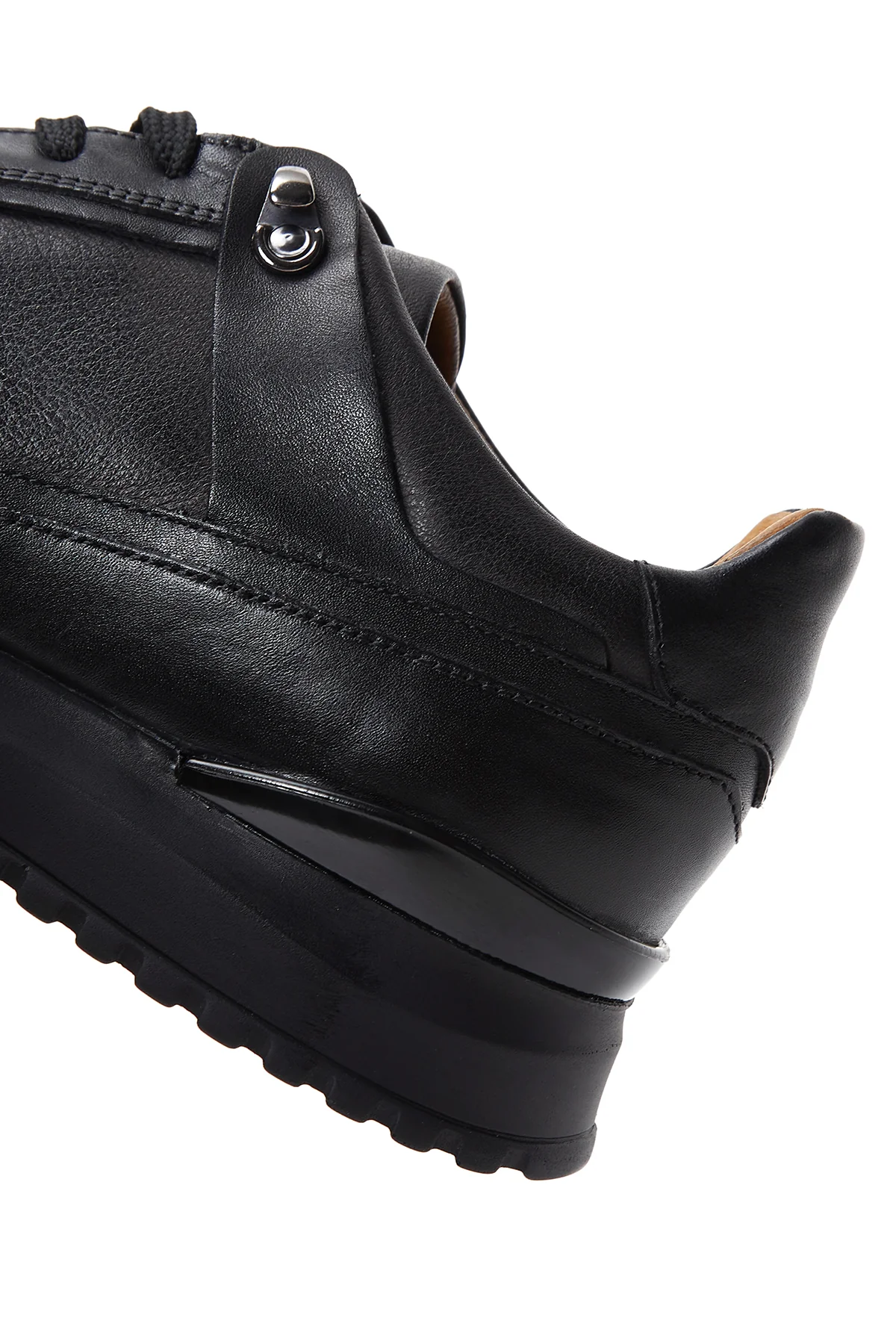 Erkek Siyah Deri Sneaker - Image 7